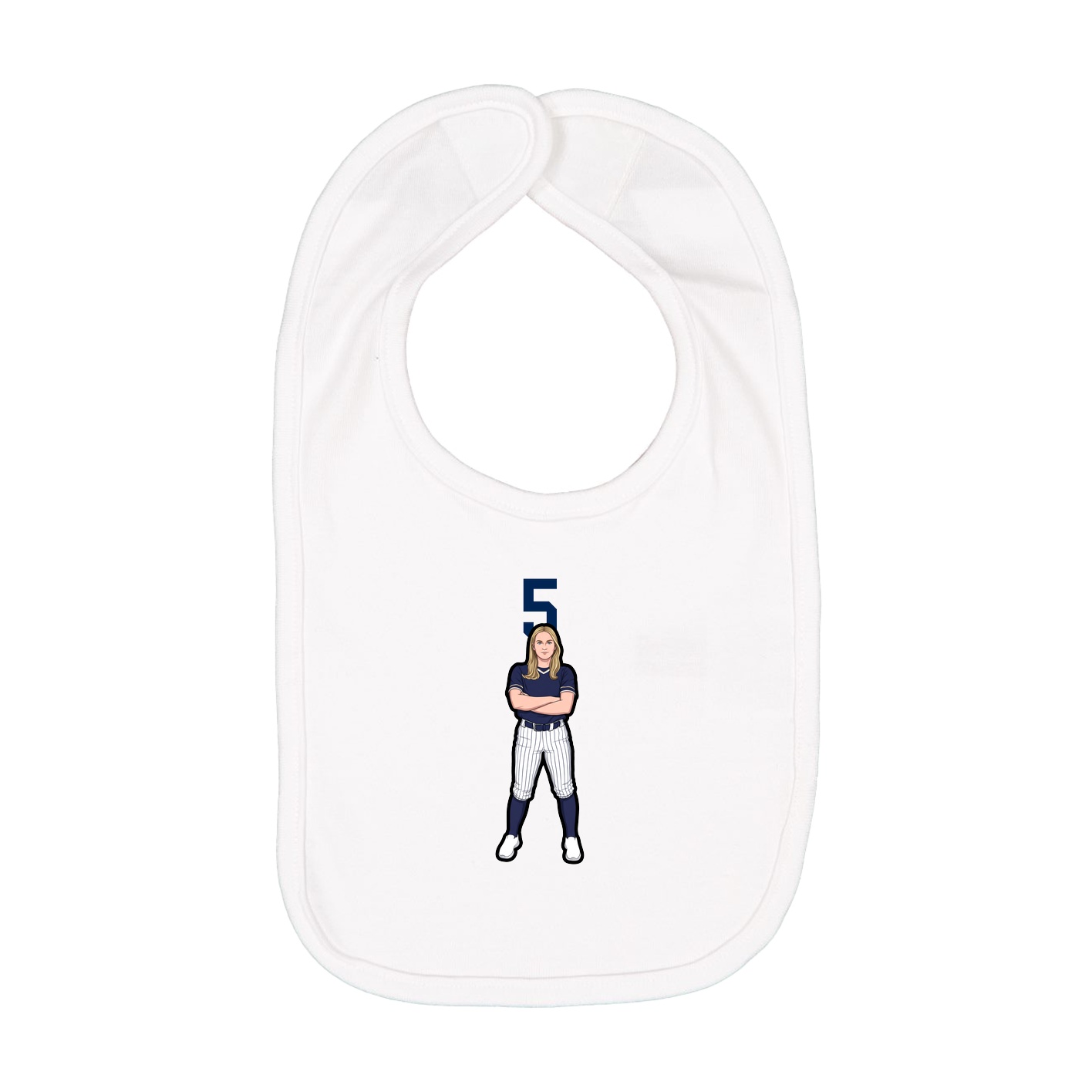 Infant Bib — Number Top in White