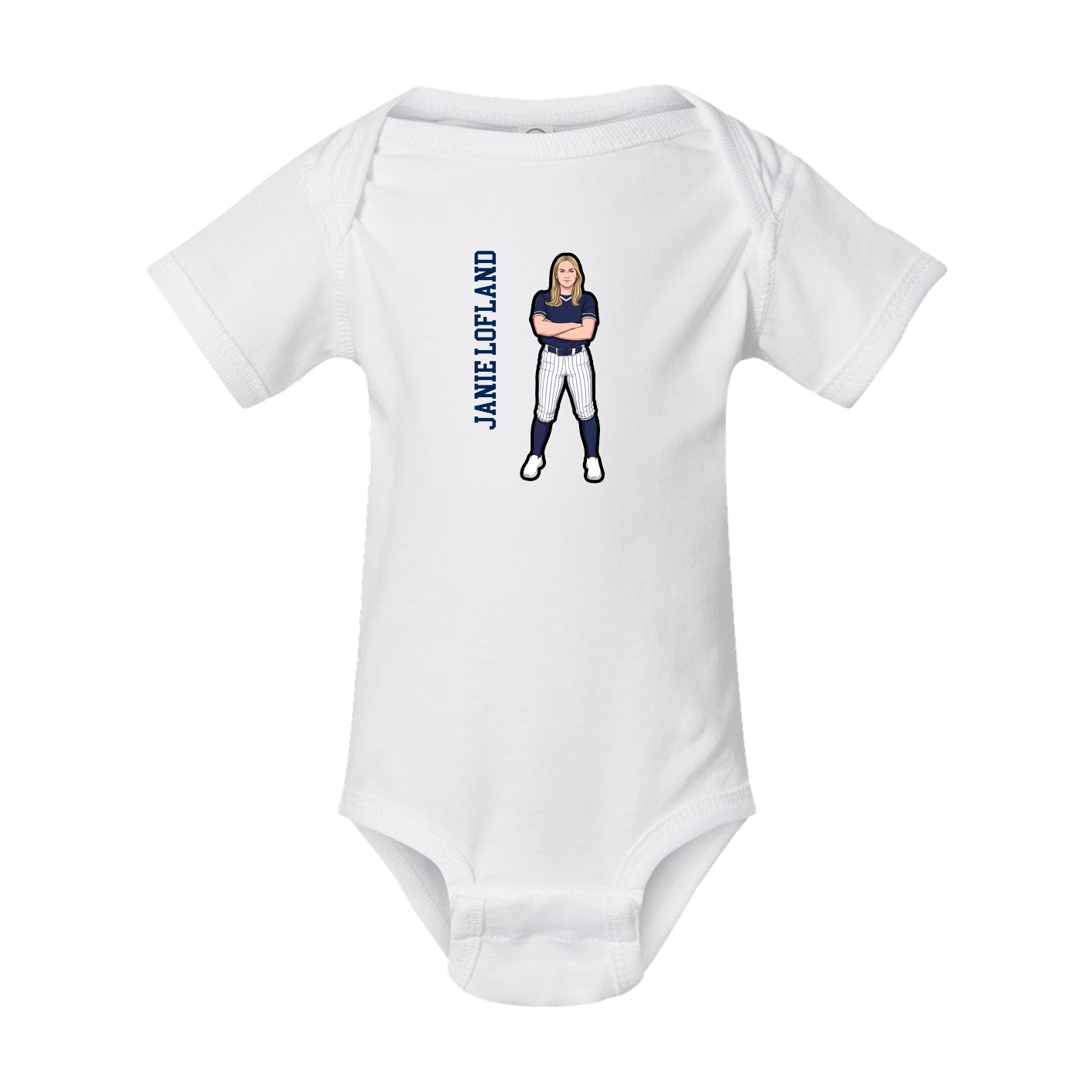 Baby Onesie — Name Vertical in White