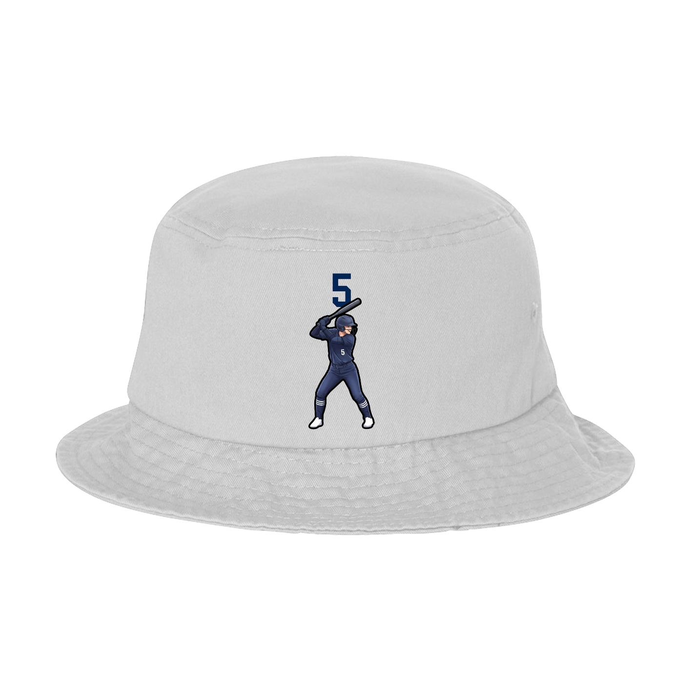 Bucket Cap — Number Top in White