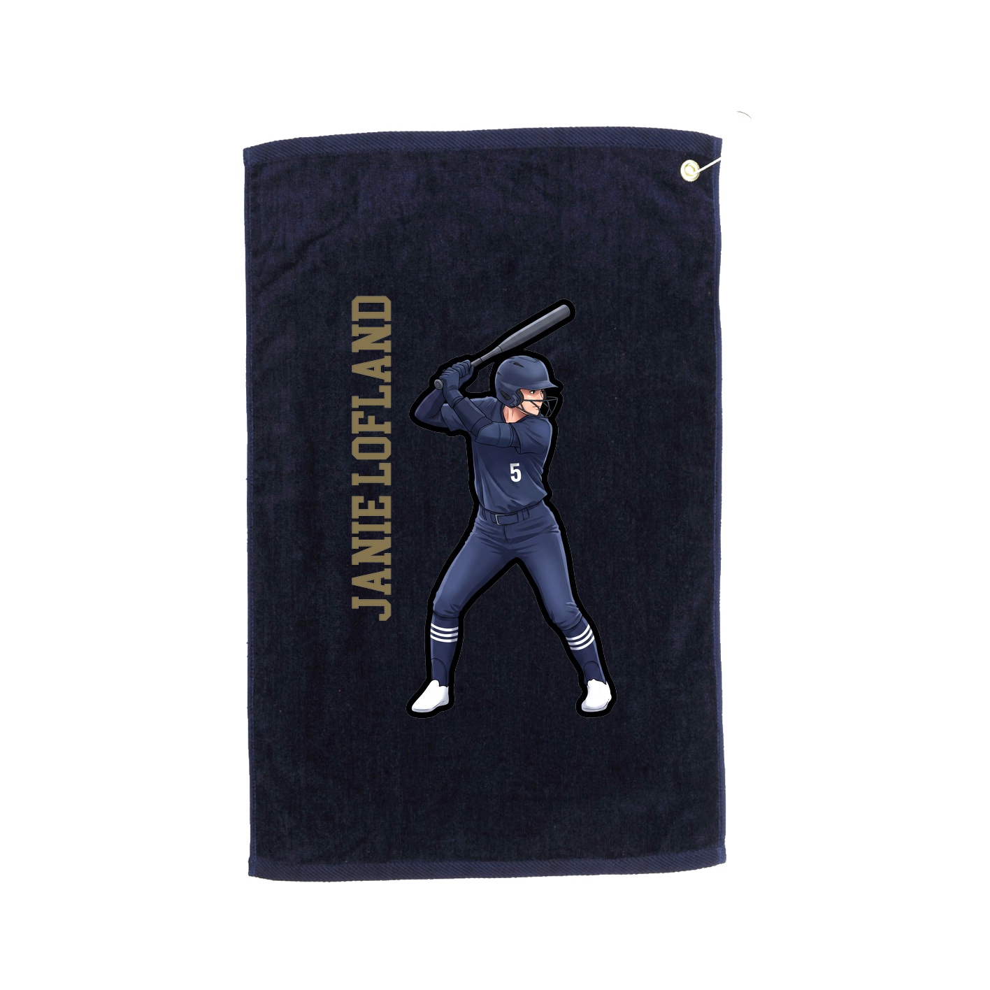 Golf Towel — Name Vertical in Navy