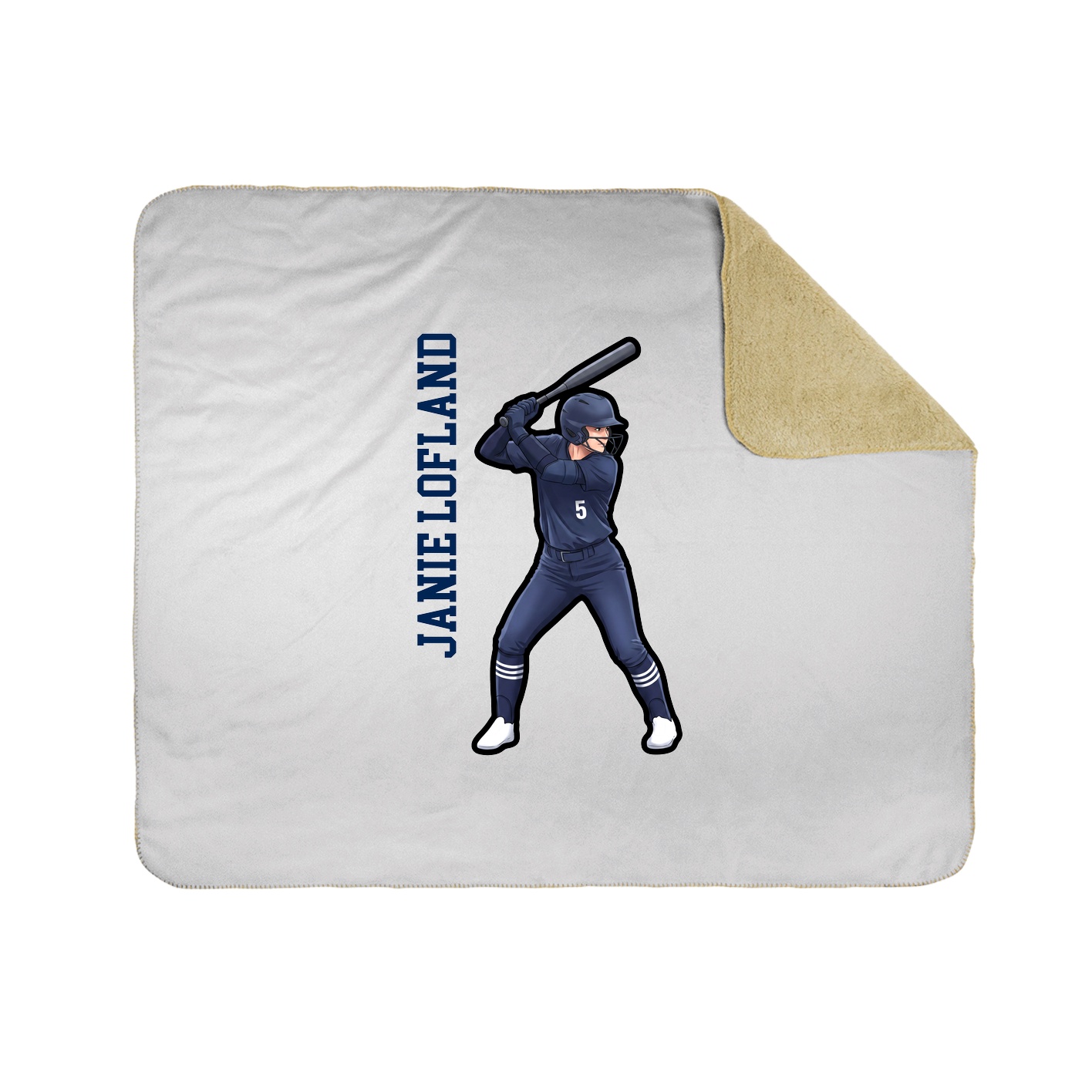Throw Blanket — Name Vertical in White