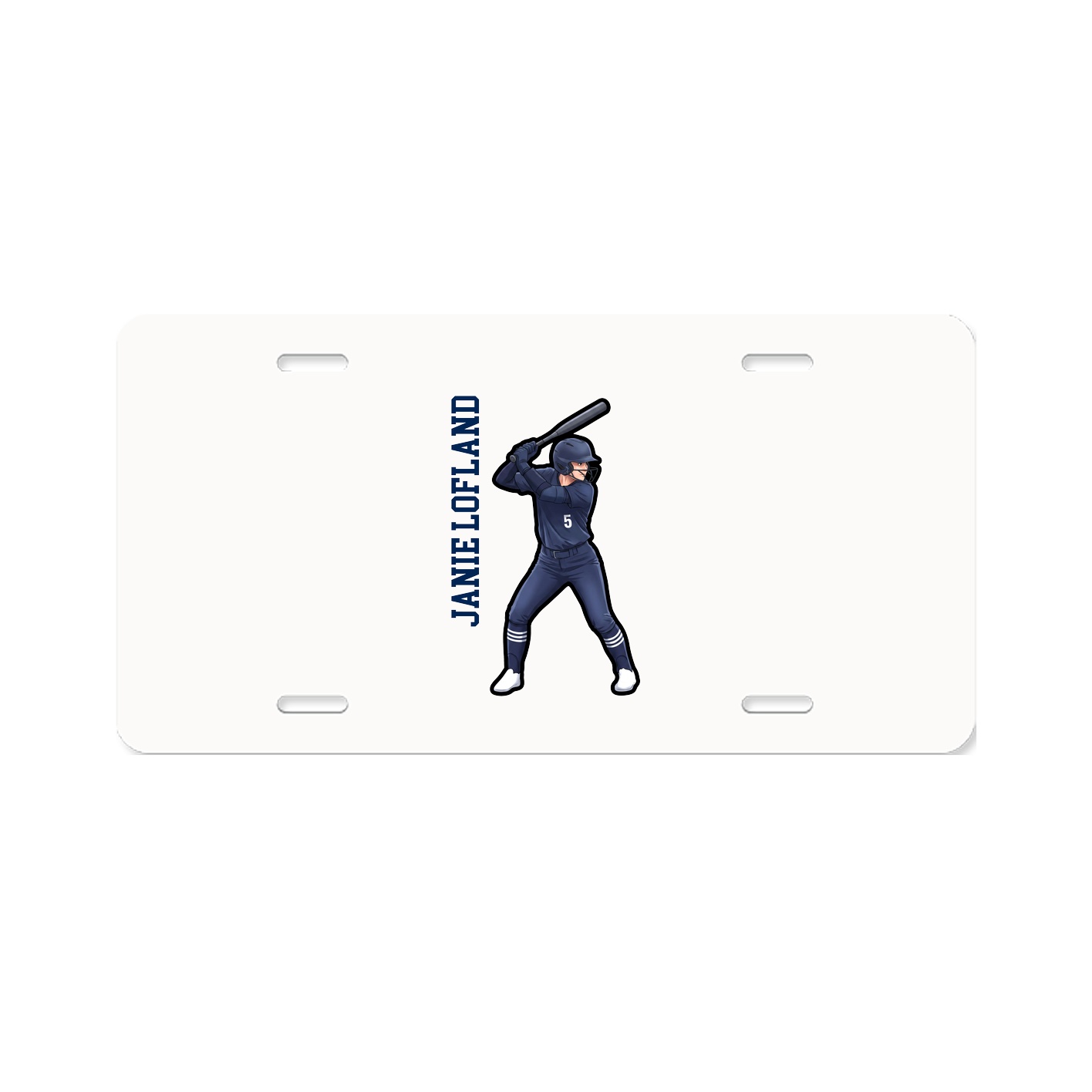 License Plate — Name Vertical in Classic
