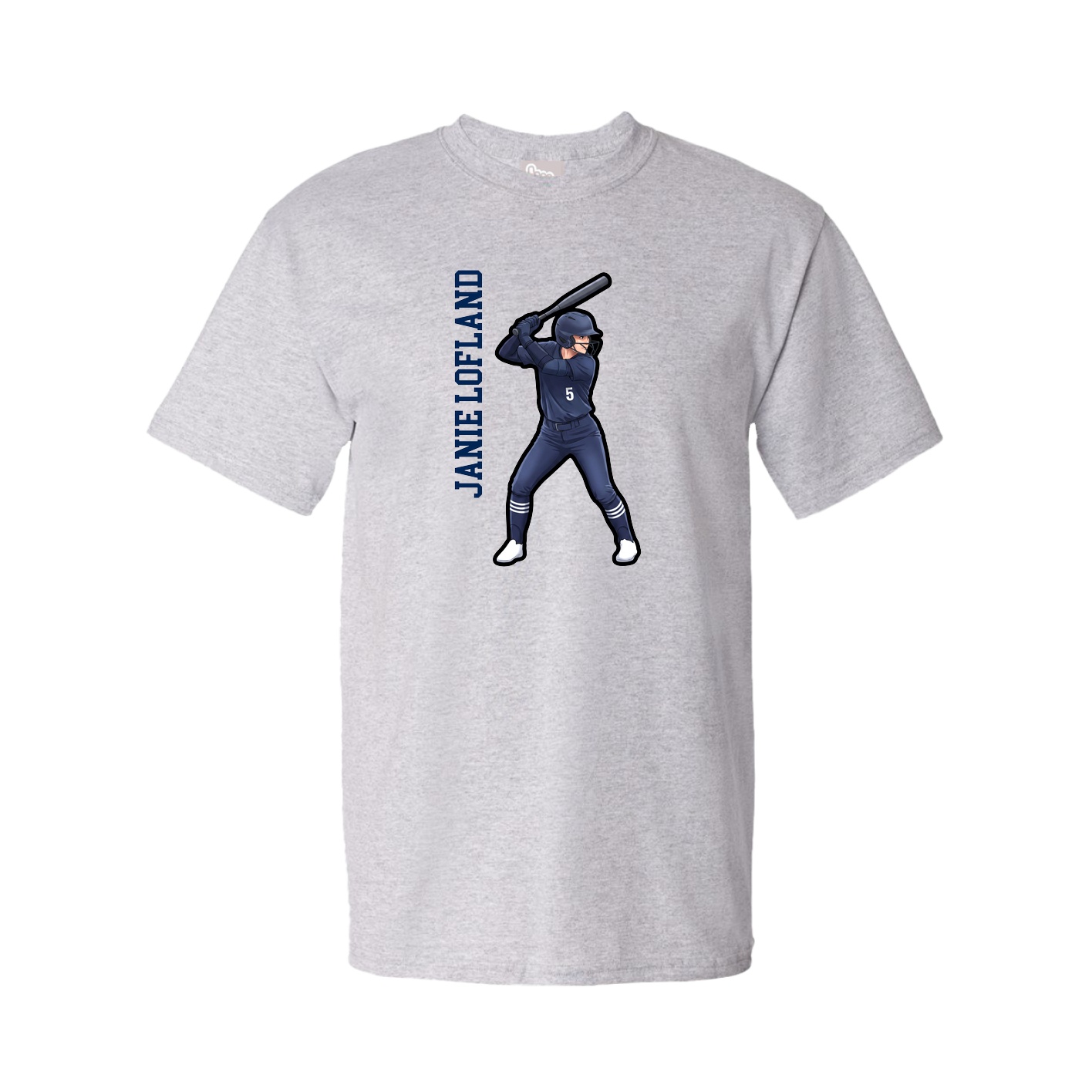 Youth Tee — Name Vertical in Grey