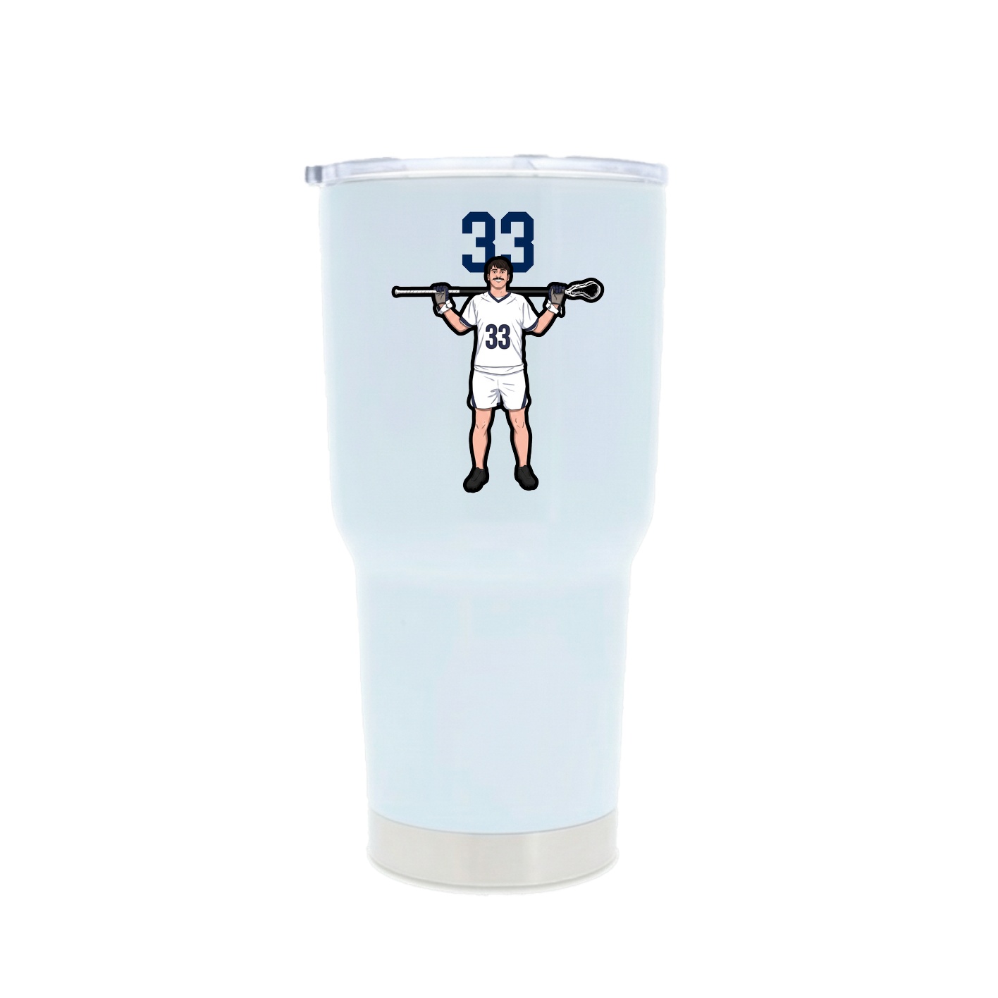 30oz Stainless Steel Tumbler — Number Top in White