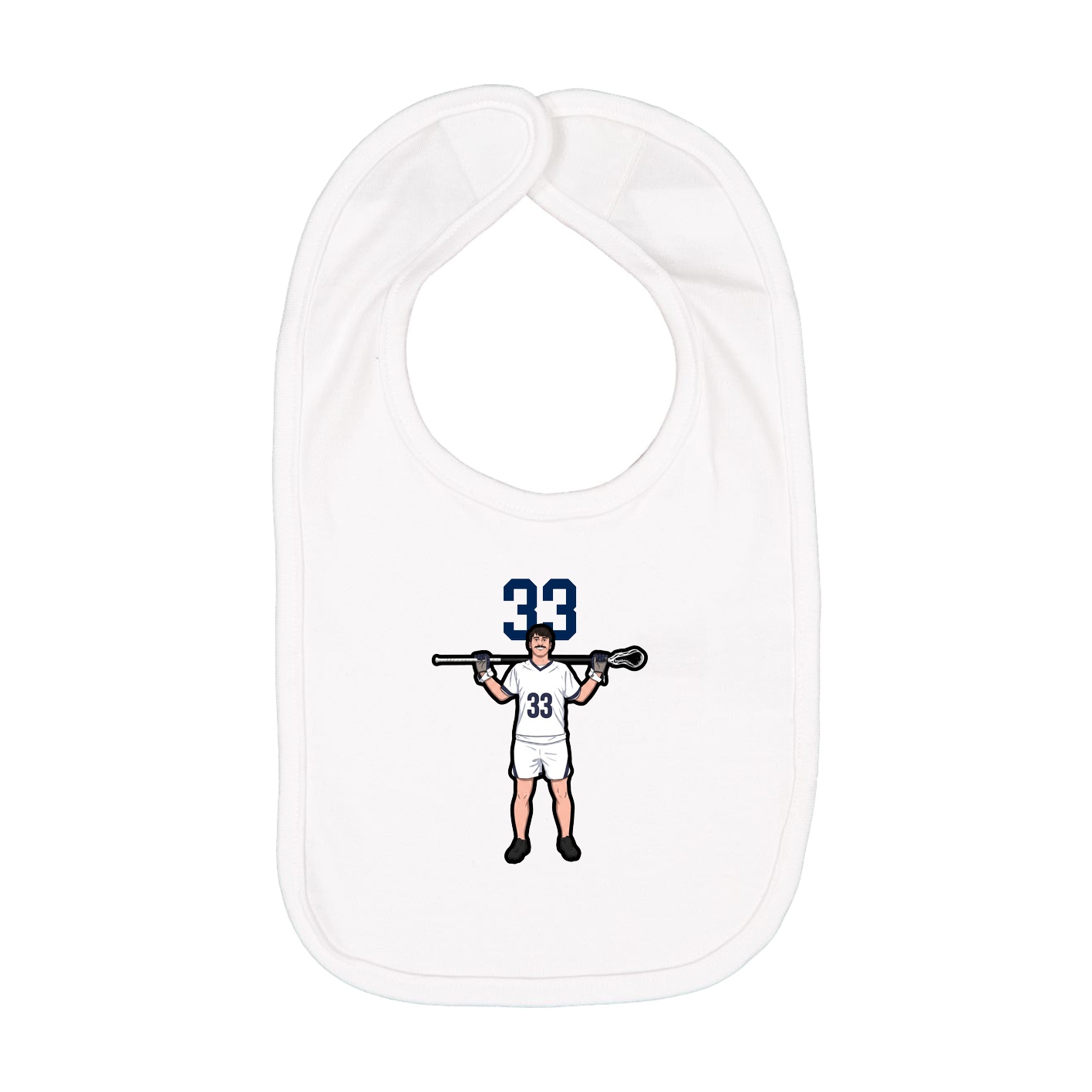 Infant Bib — Number Top in White
