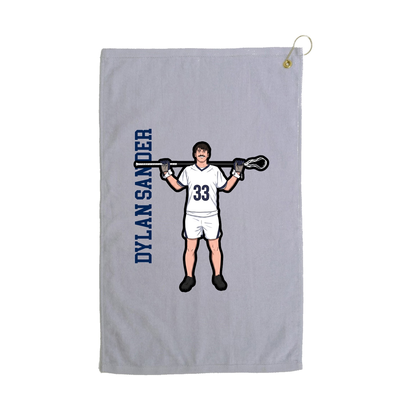 Golf Towel — Name Vertical in Grey