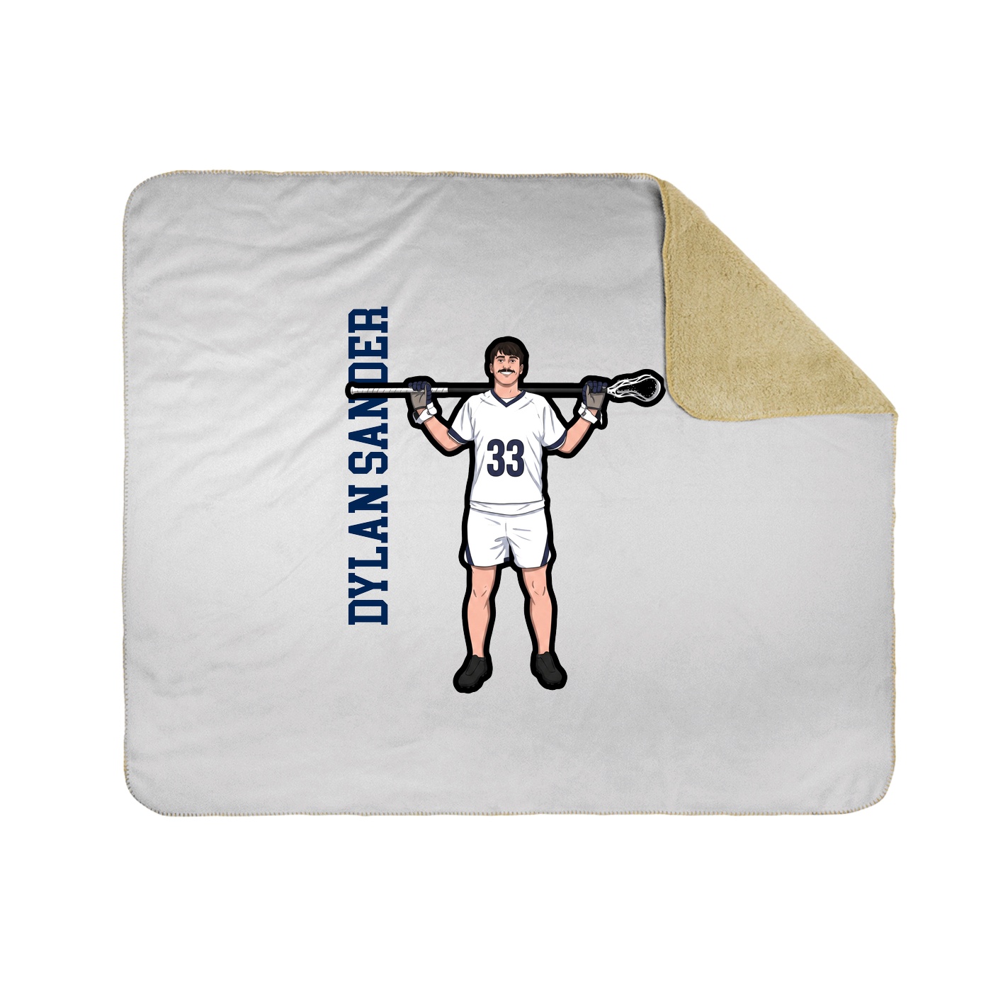 Throw Blanket — Name Vertical in White