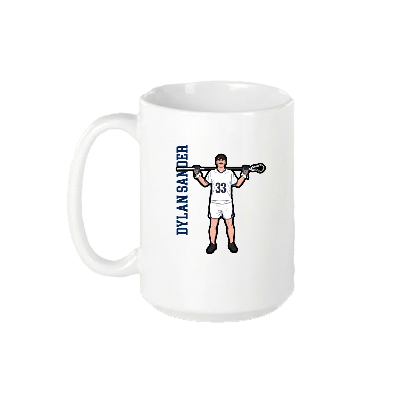 15oz Coffee Mug — Name Vertical in White