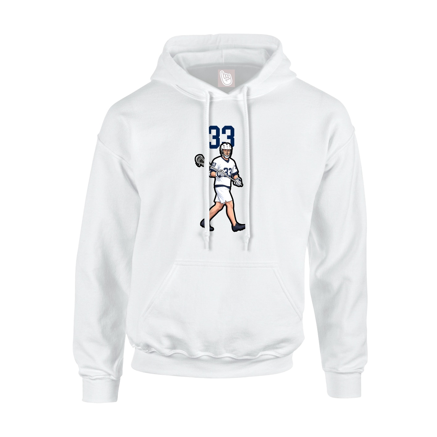 Youth Hoodie — Number Top in White