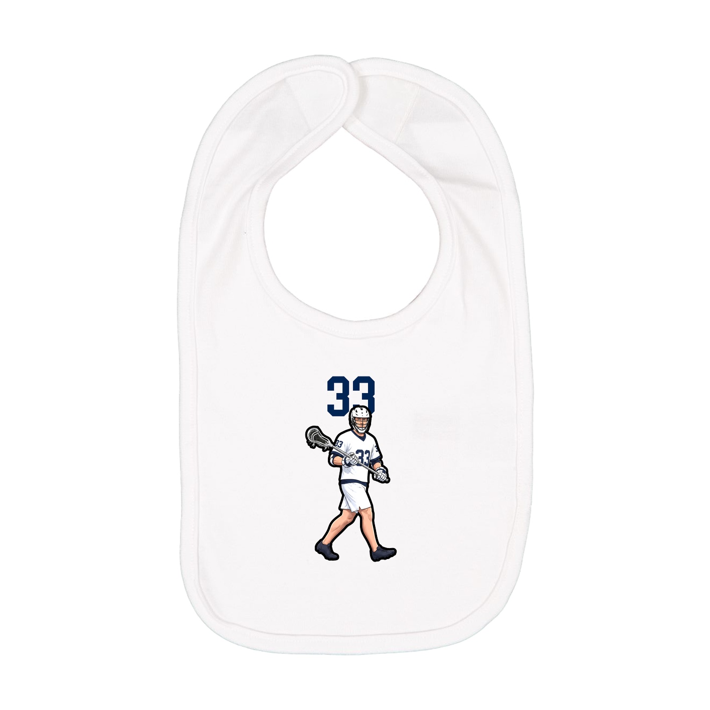 Infant Bib — Number Top in White