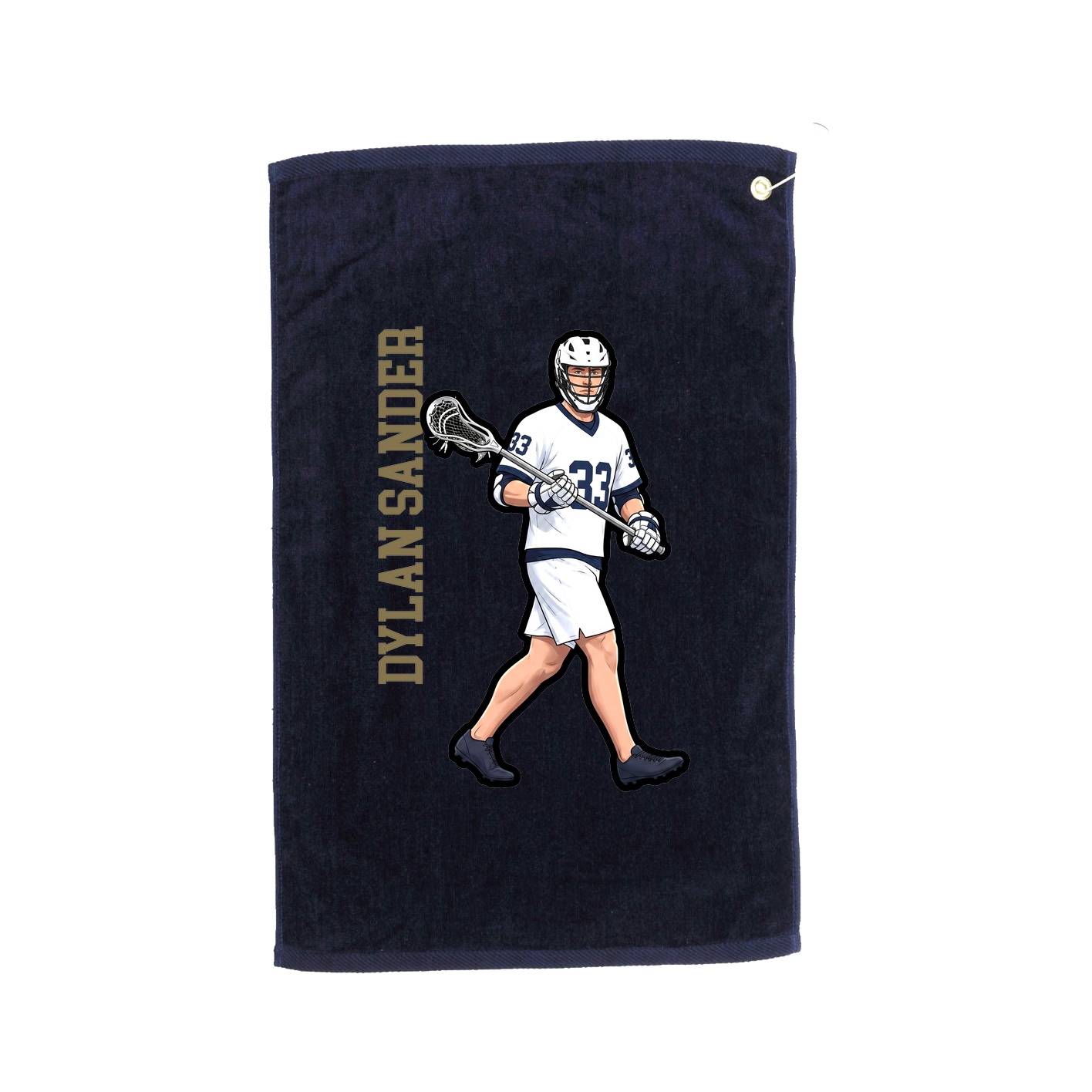 Golf Towel — Name Vertical in Navy