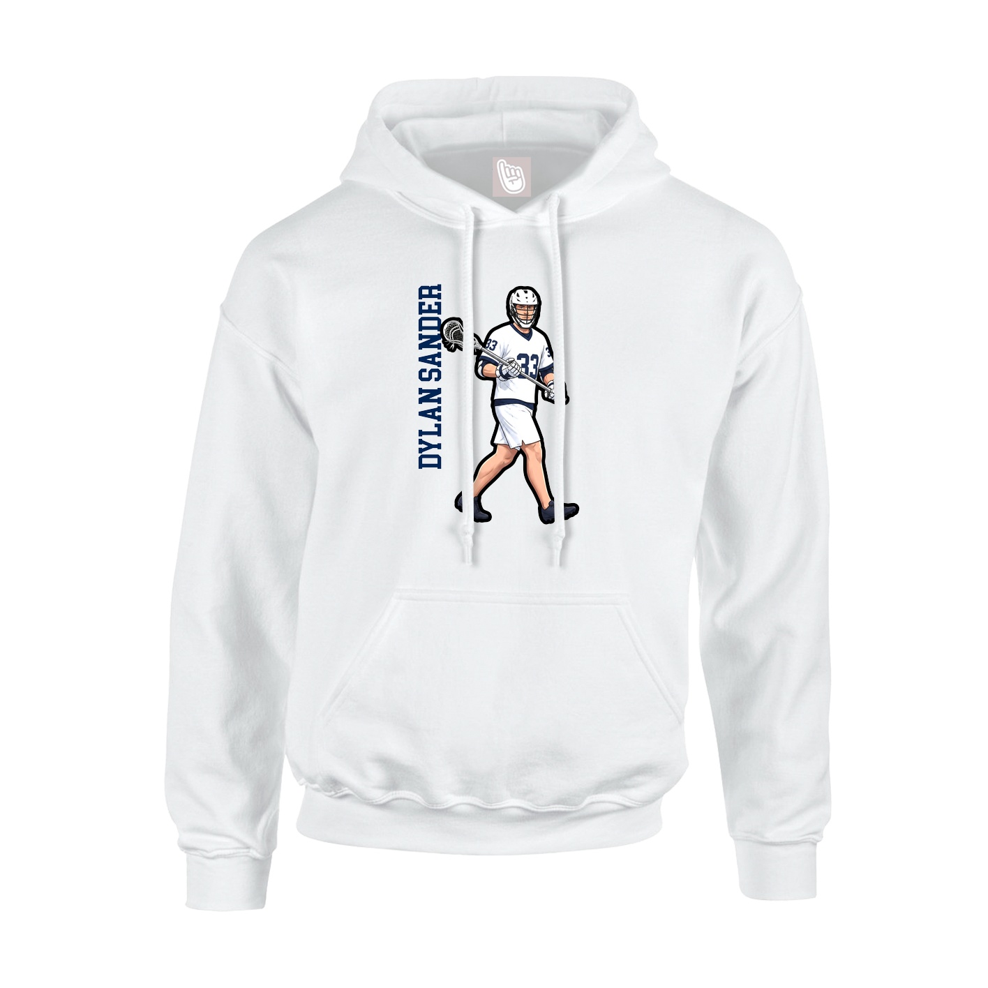 Hoodie — Name Vertical in White