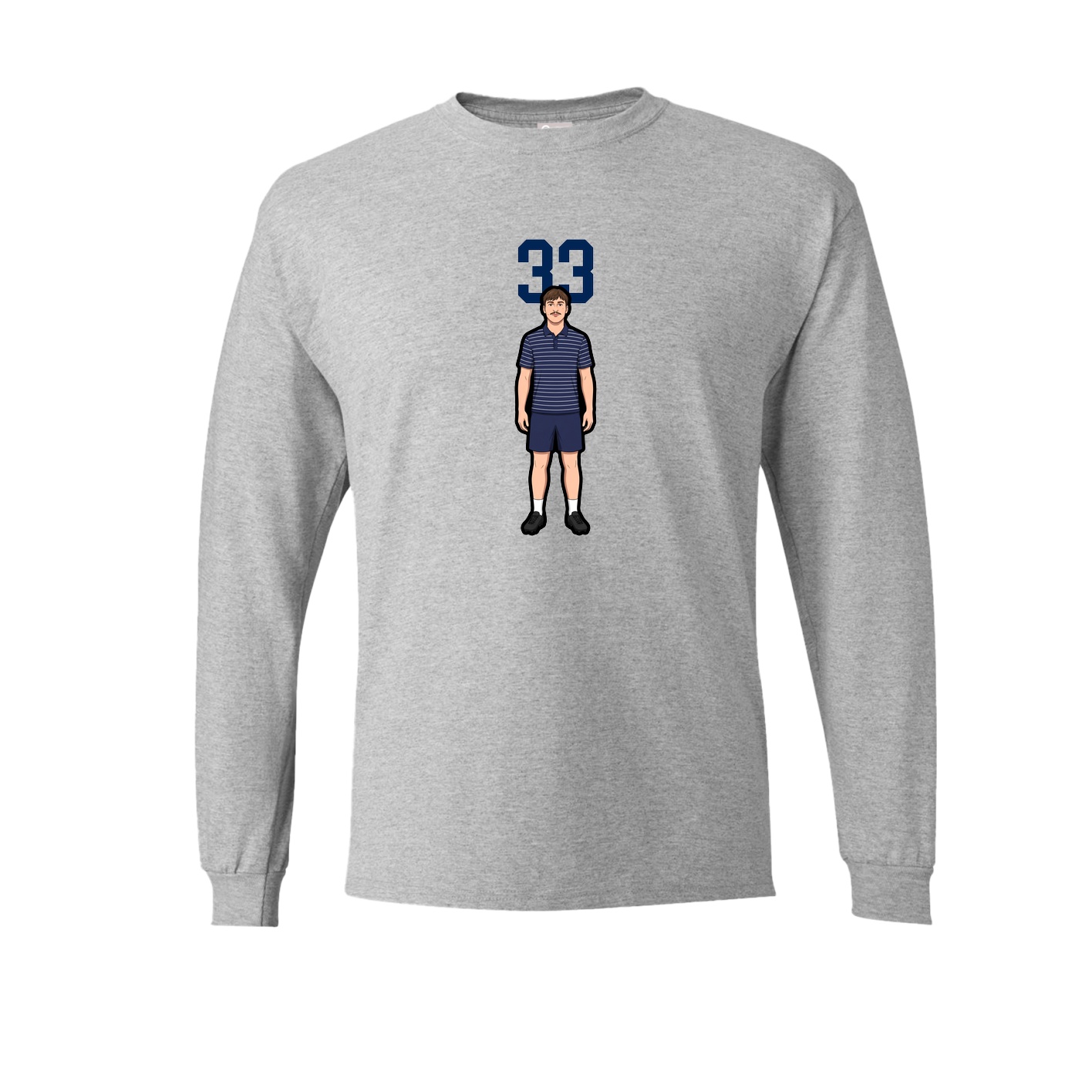 Long Sleeve Tee — Number Top in Grey