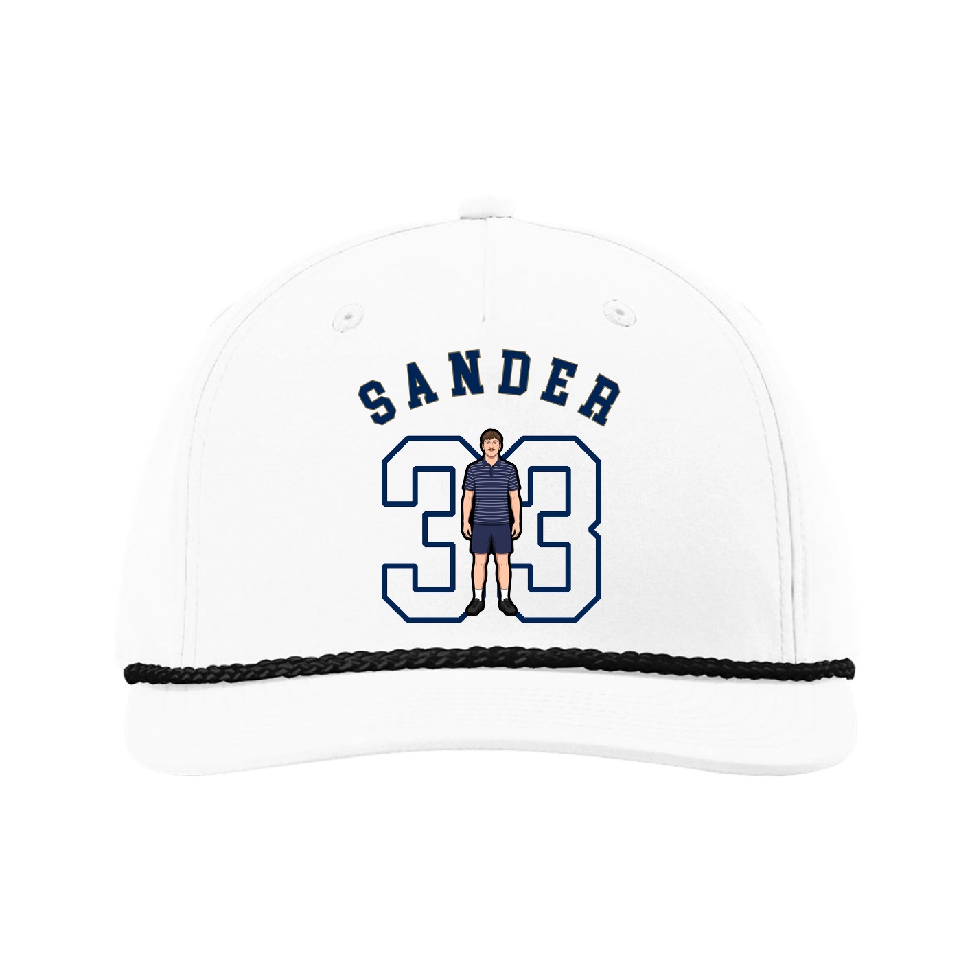 Five-Panel Classic Rope Cap — Shirsey Arch in White