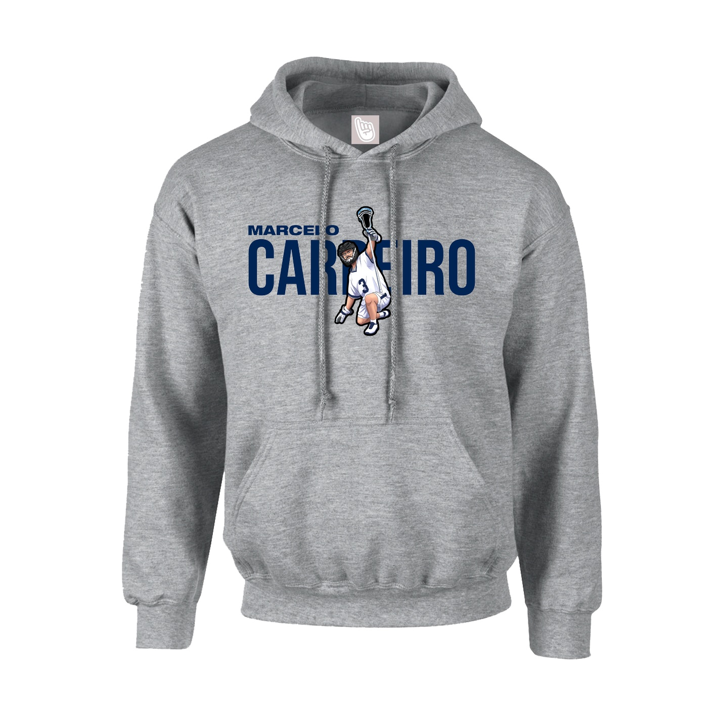 Hoodie — Player Name in Grey