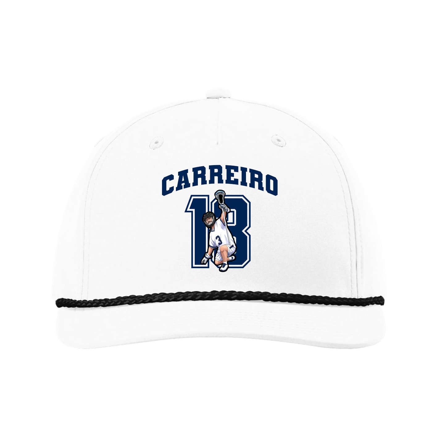 Five-Panel Classic Rope Cap — Number in White