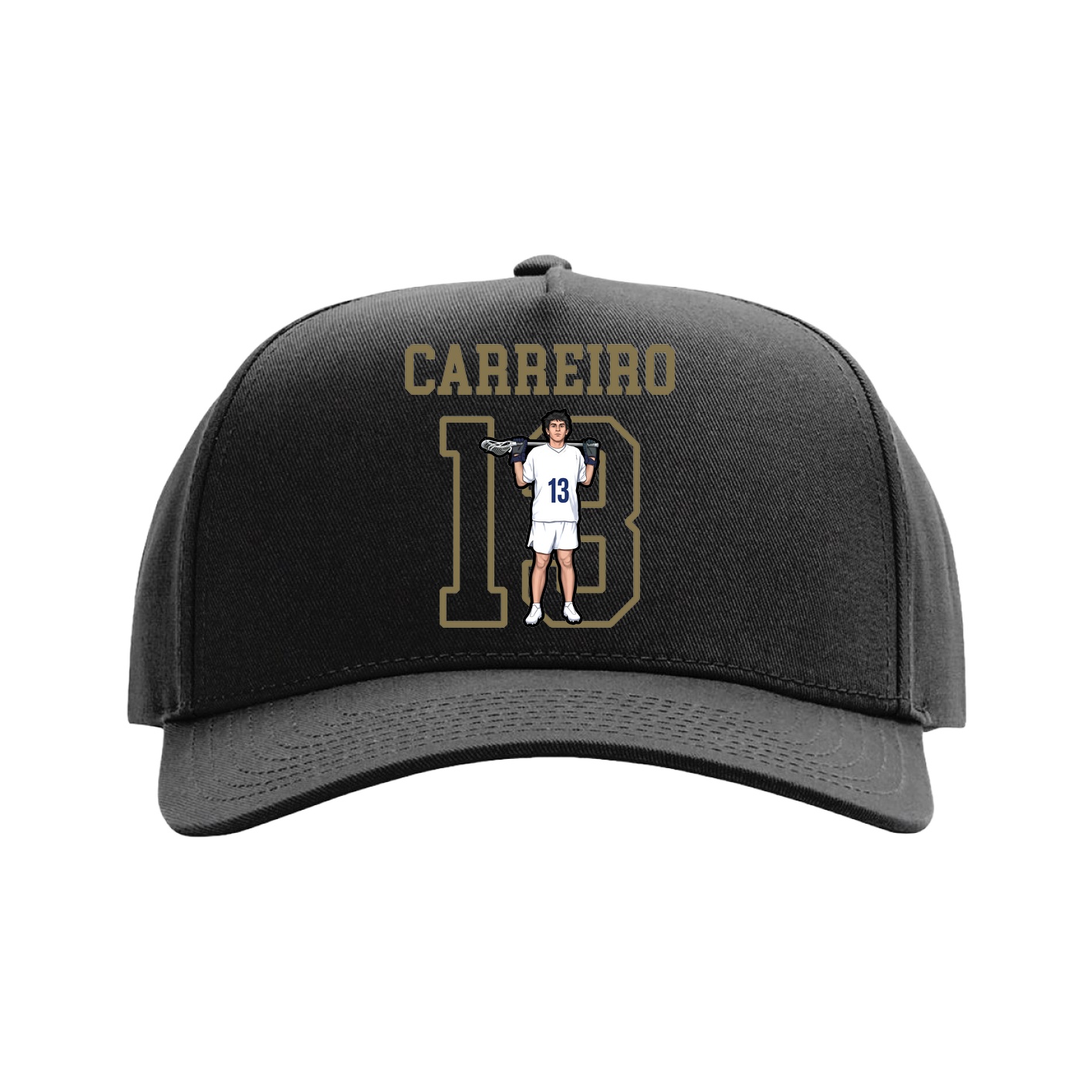 Full Fabric Five-Panel Champ Cap — Shirsey in Black