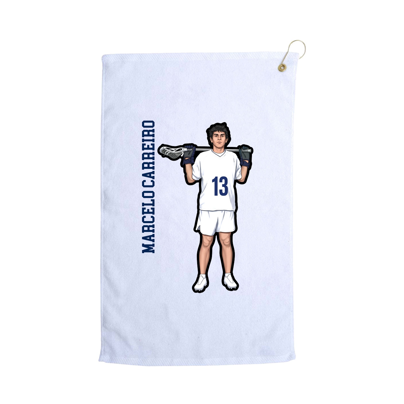 Golf Towel — Name Vertical in White