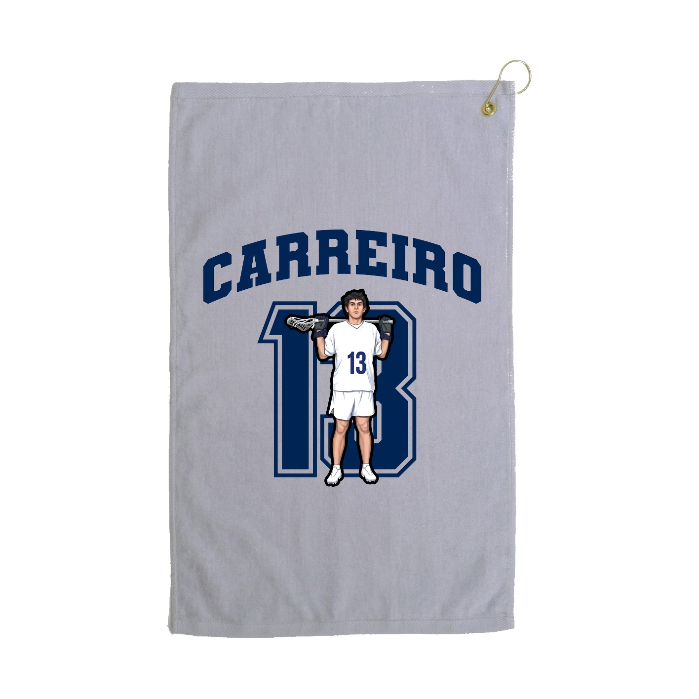 Golf Towel — Number in Grey