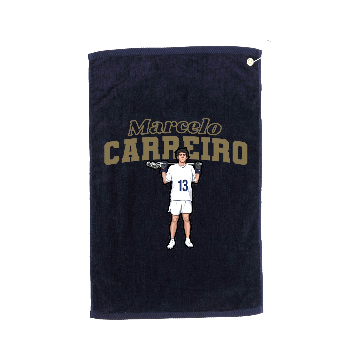 Golf Towel — Name Arch in Navy