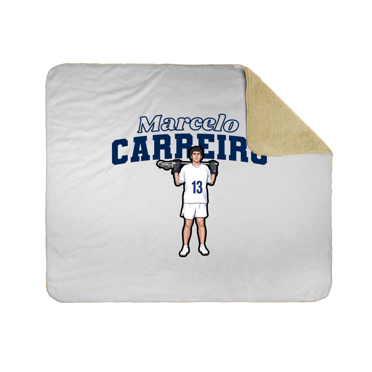 Throw Blanket — Name Arch in White