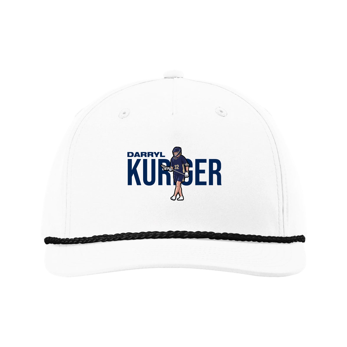 Five-Panel Classic Rope Cap — Player Name in White