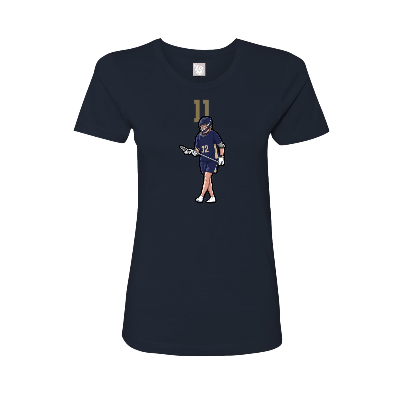Fitted Women's Tee — Number Top in Navy