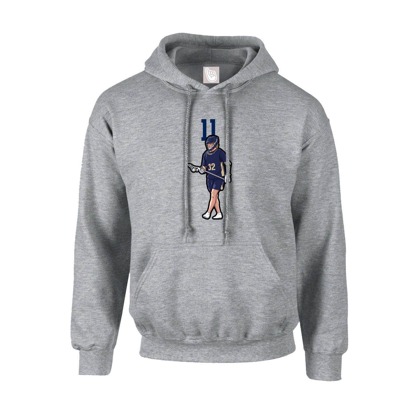 Hoodie — Number Top in Grey