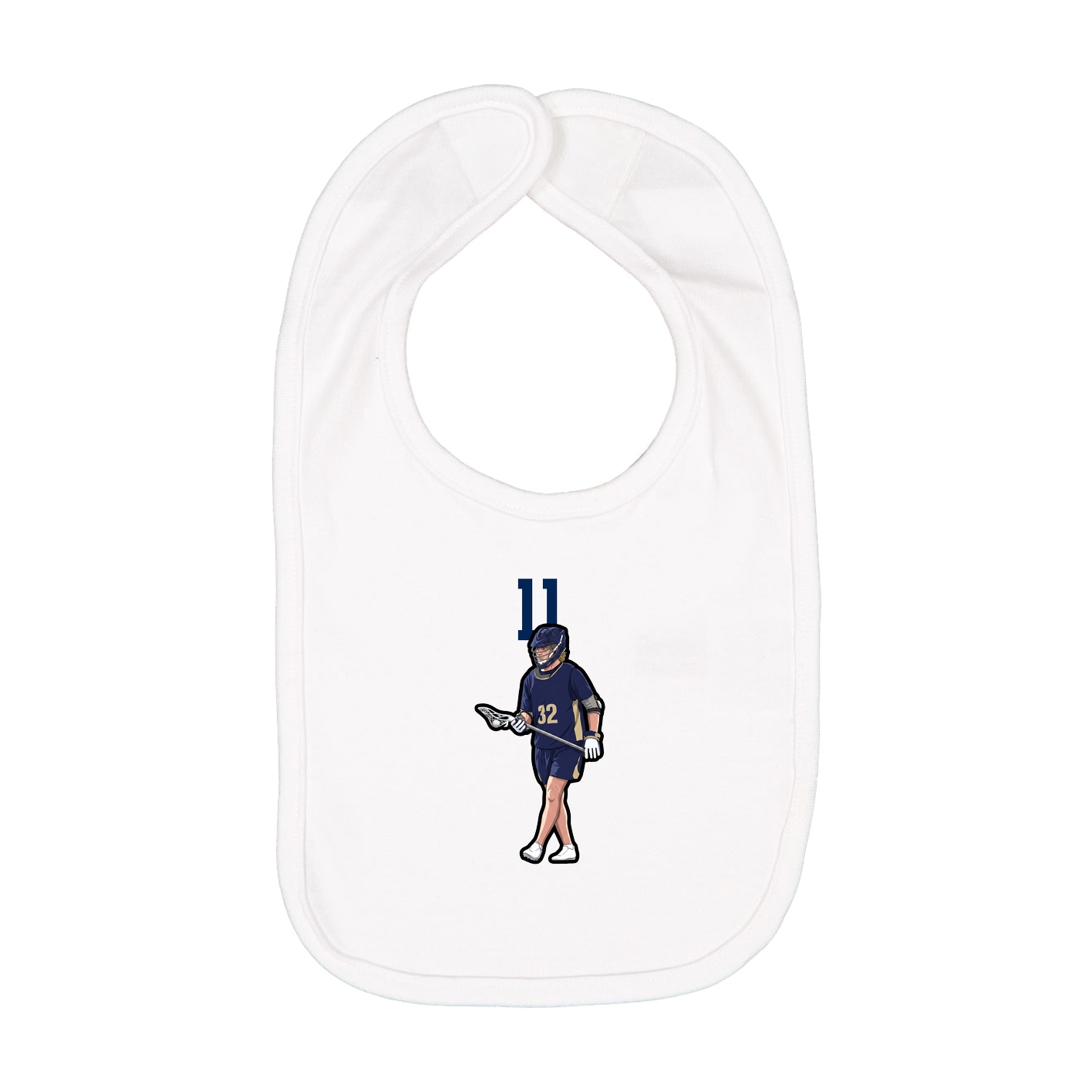 Infant Bib — Number Top in White
