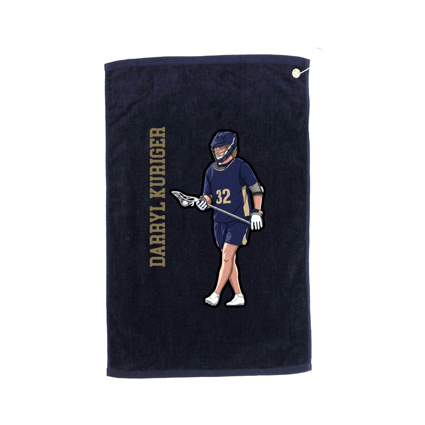 Golf Towel — Name Vertical in Navy