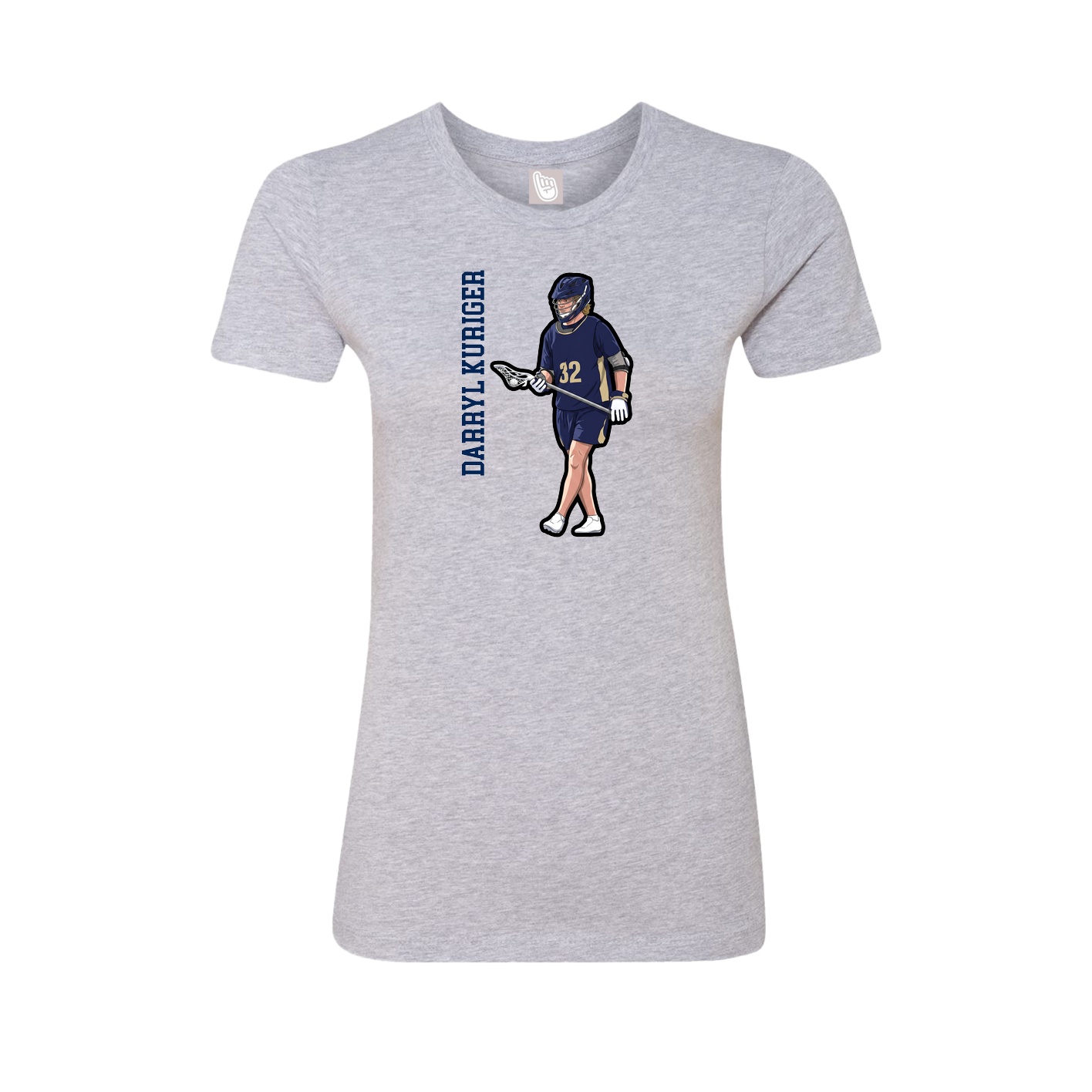 Fitted Women's Tee — Name Vertical in Grey