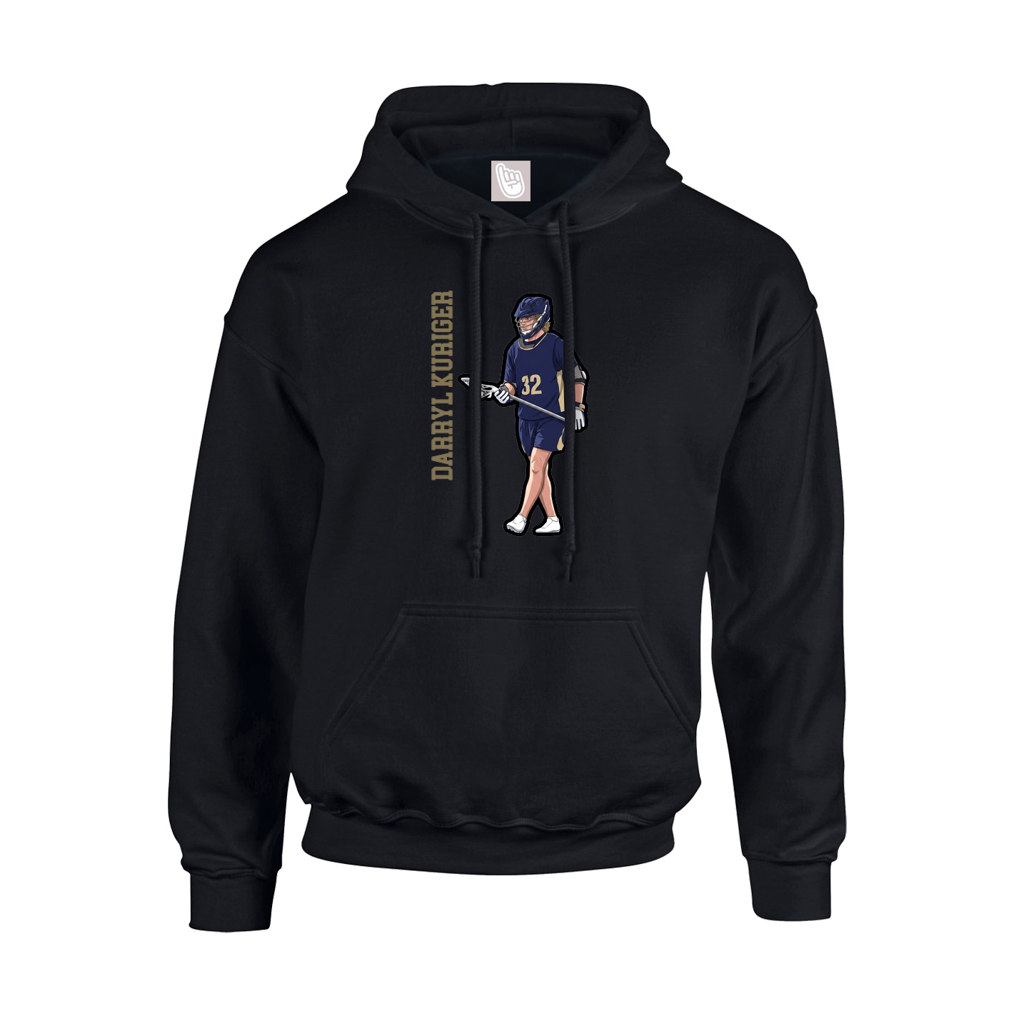 Youth Hoodie — Name Vertical in Black
