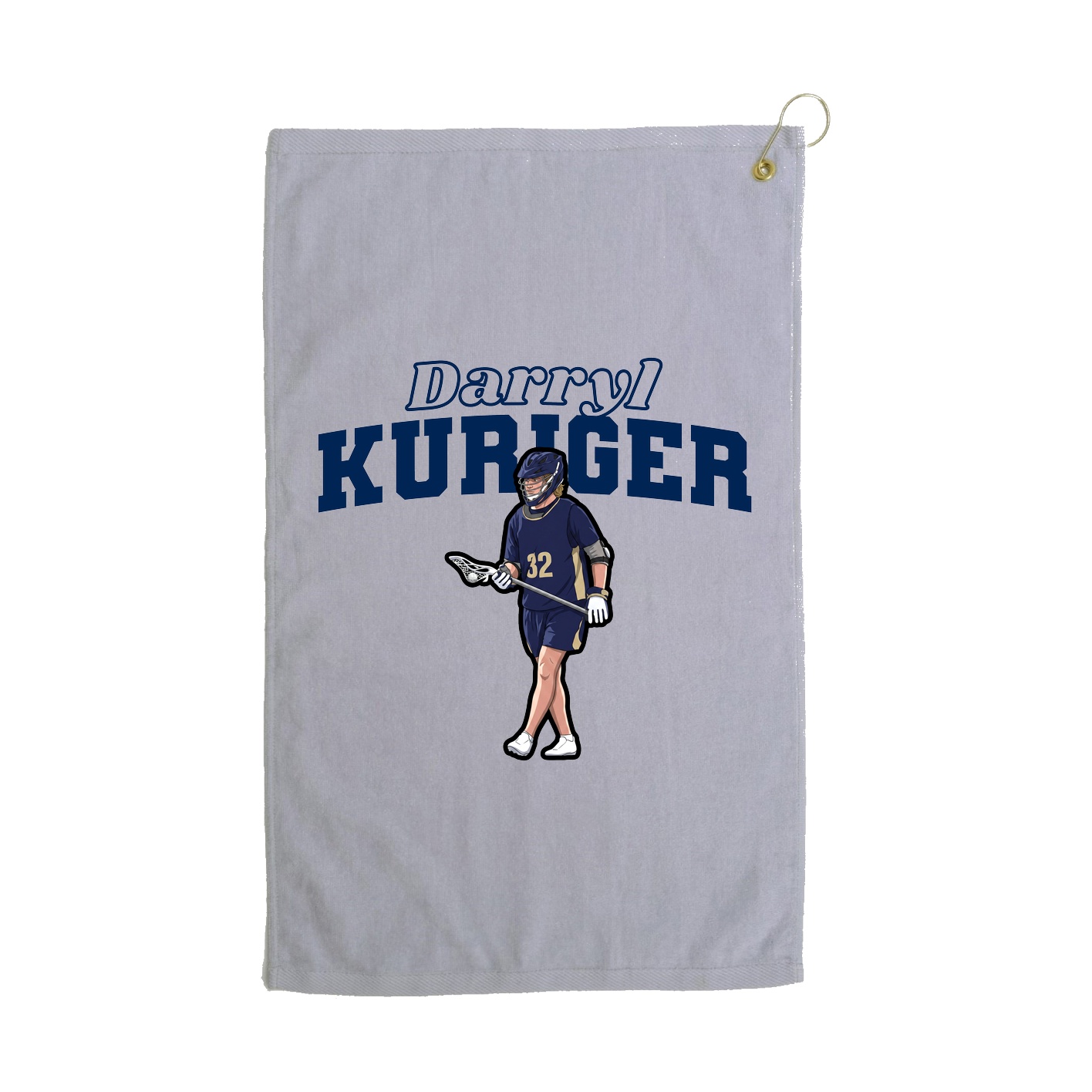 Golf Towel — Name Arch in Grey