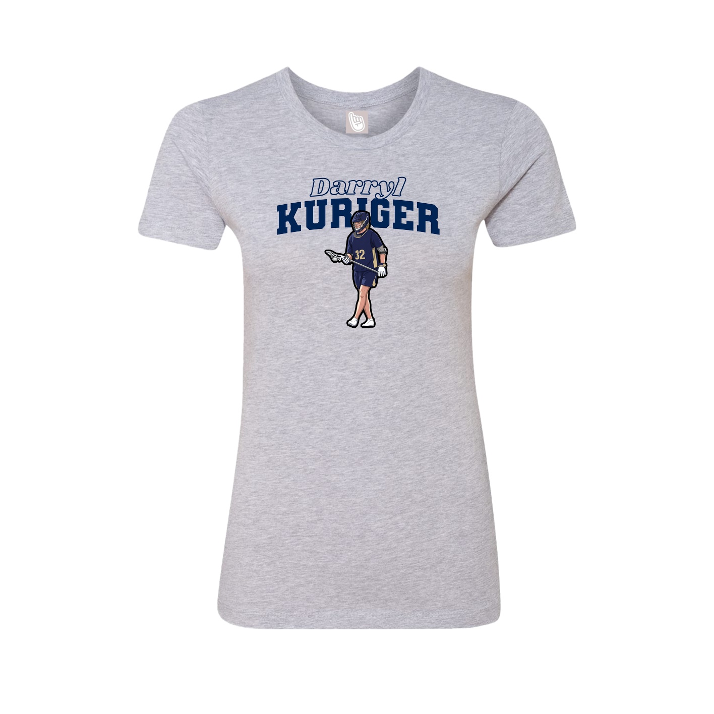 Fitted Women's Tee — Name Arch in Grey
