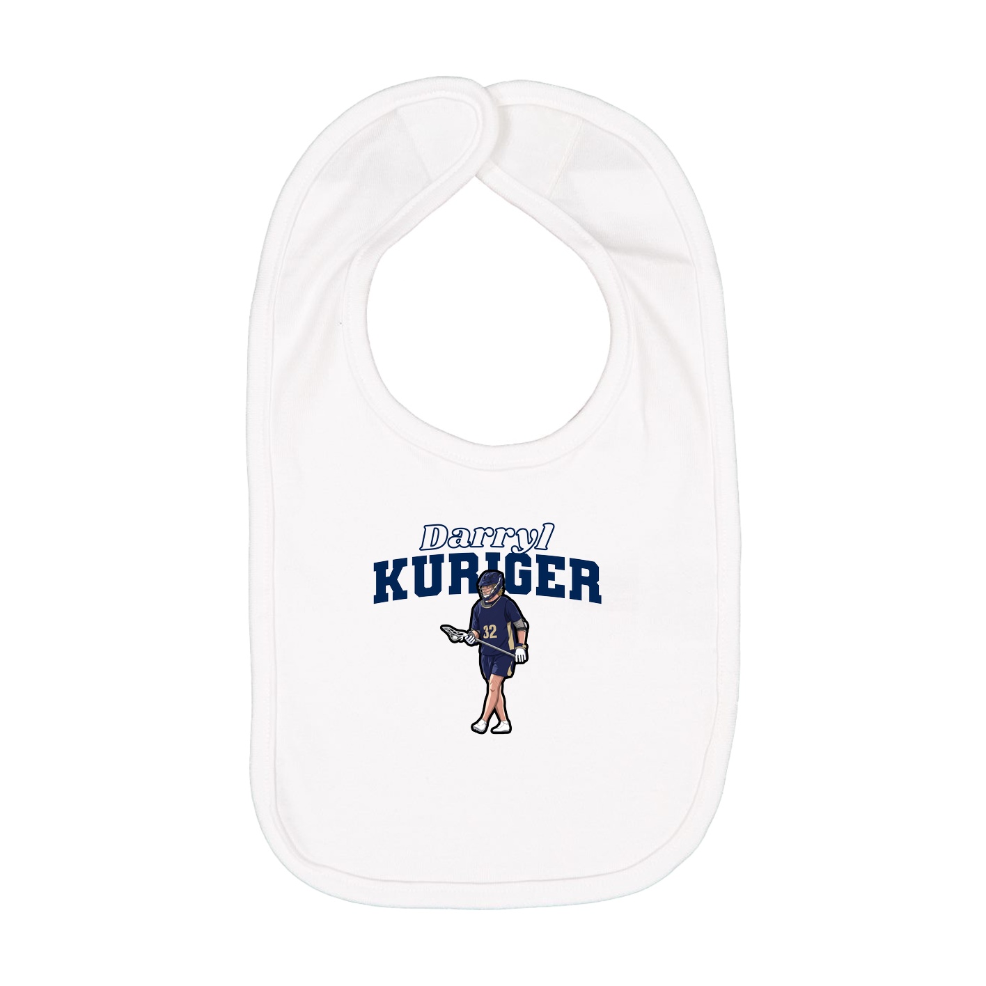 Infant Bib — Name Arch in White