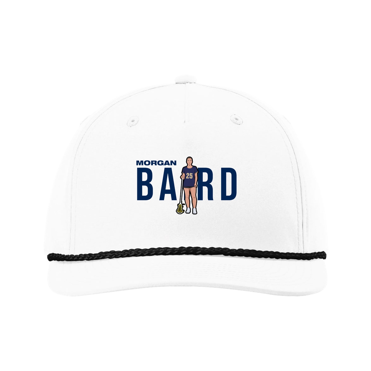 Five-Panel Classic Rope Cap — Player Name in White