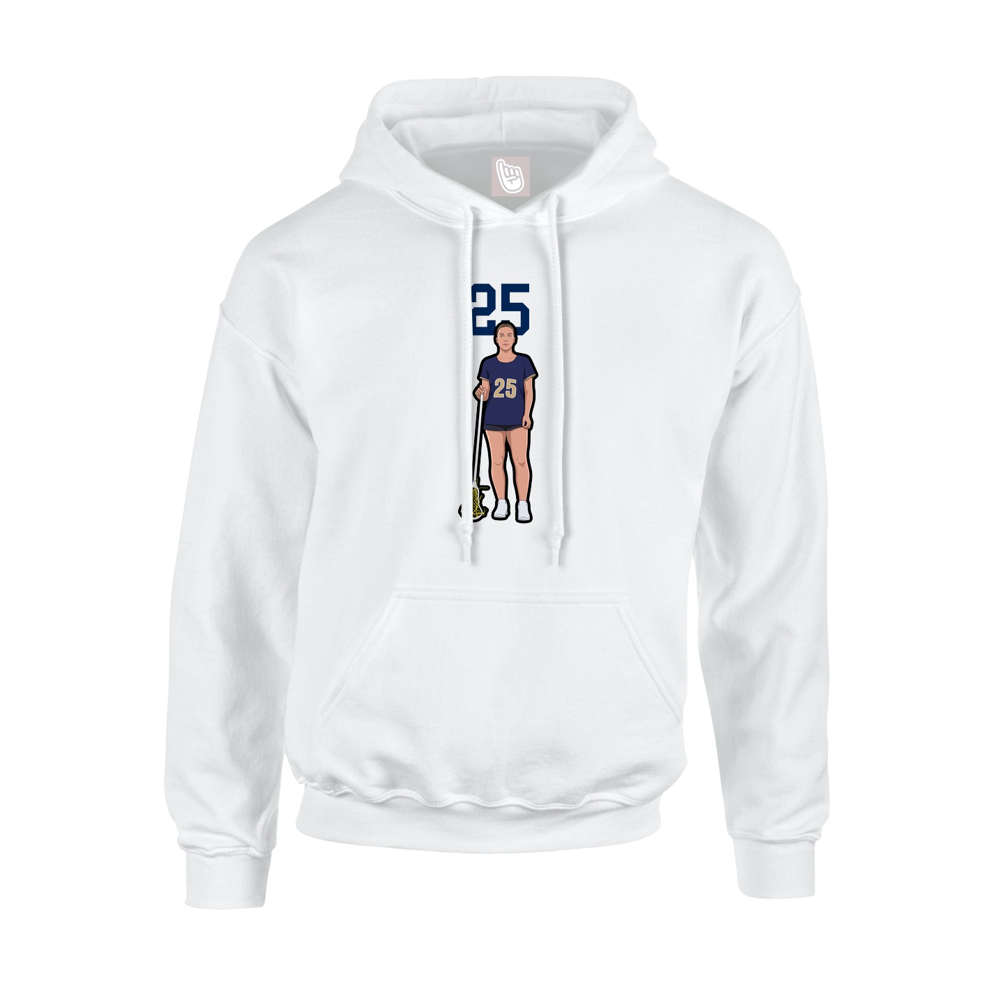 Youth Hoodie — Number Top in White