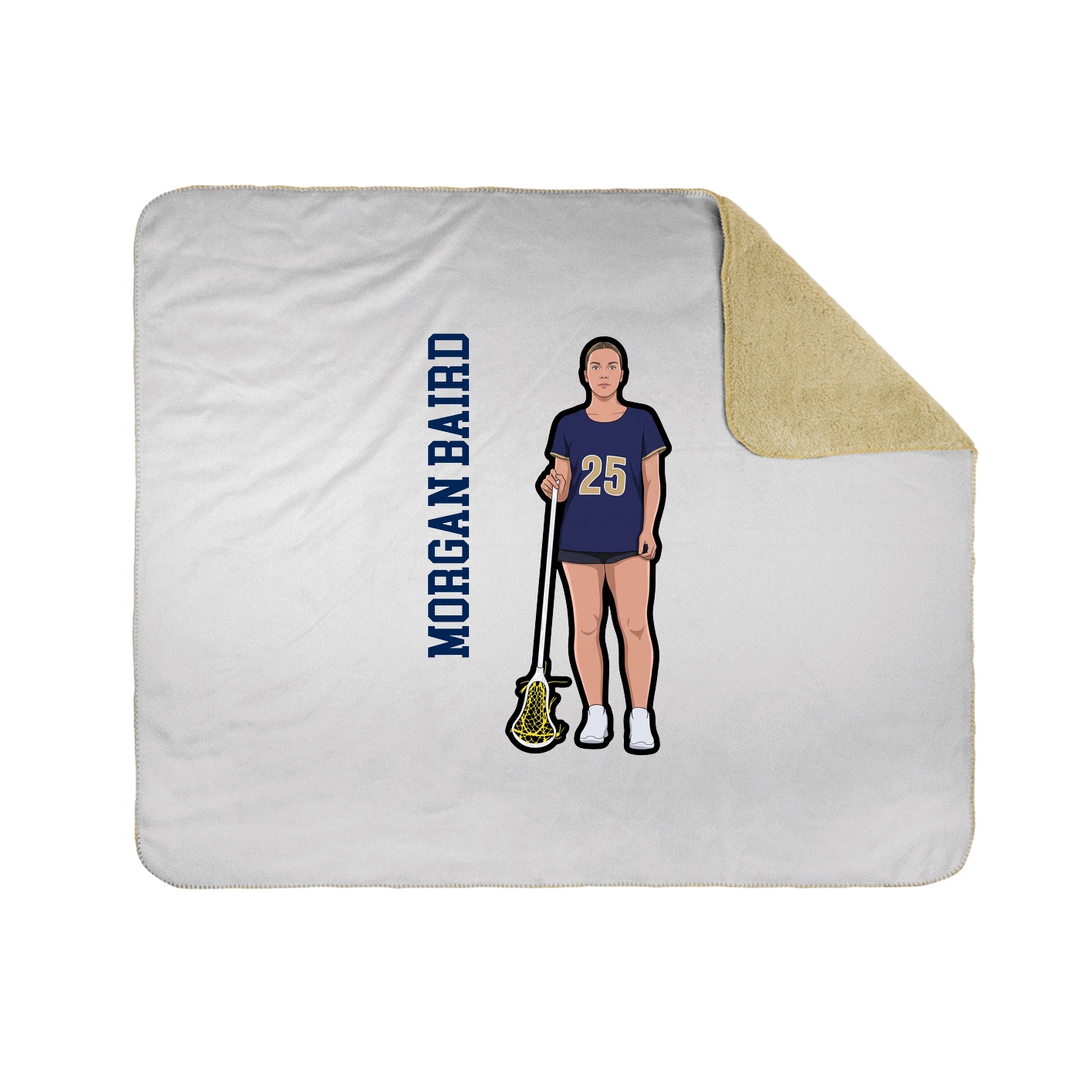 Throw Blanket — Name Vertical in White