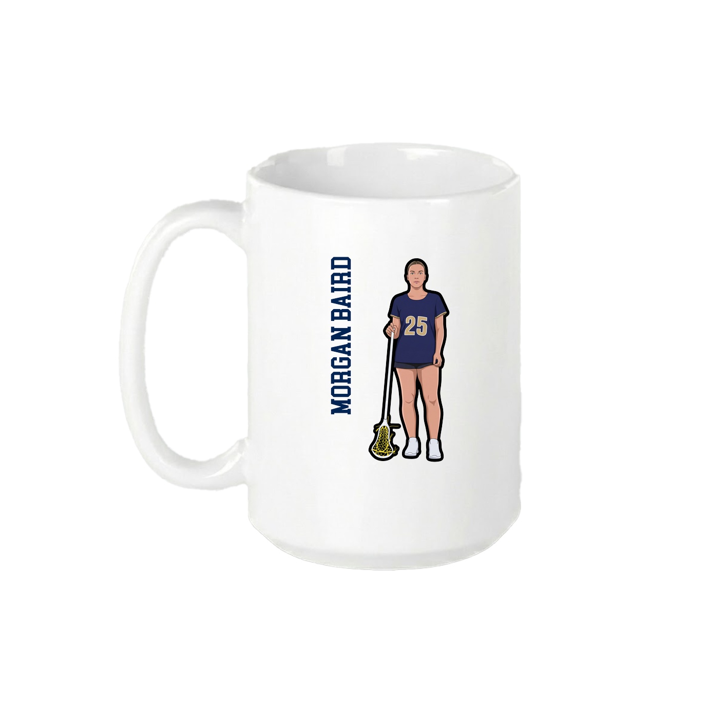 15oz Coffee Mug — Name Vertical in White