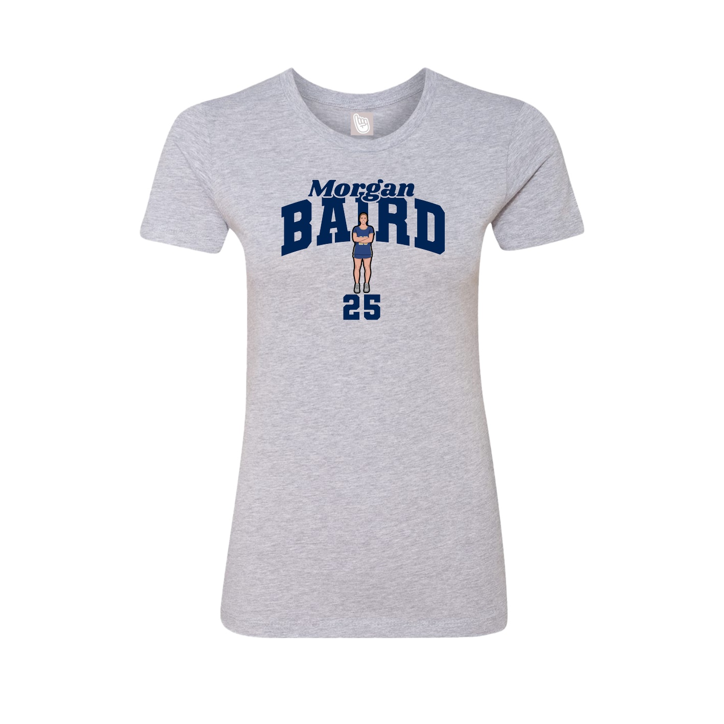 Fitted Women's Tee — Signature Arch in Grey