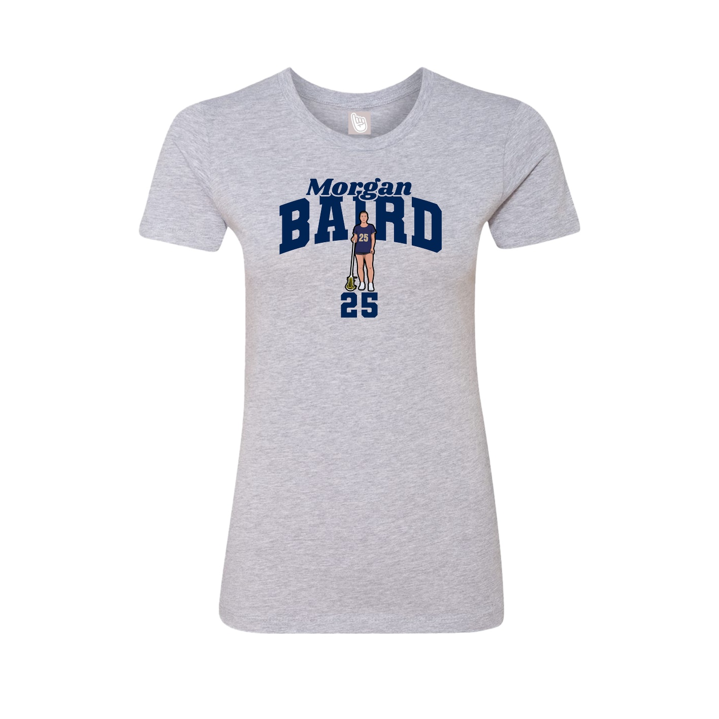 Fitted Women's Tee — Signature Arch in Grey