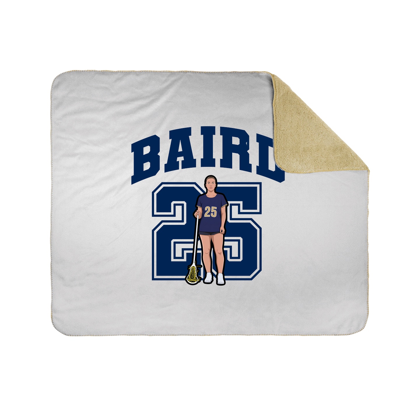 Throw Blanket — Number in White