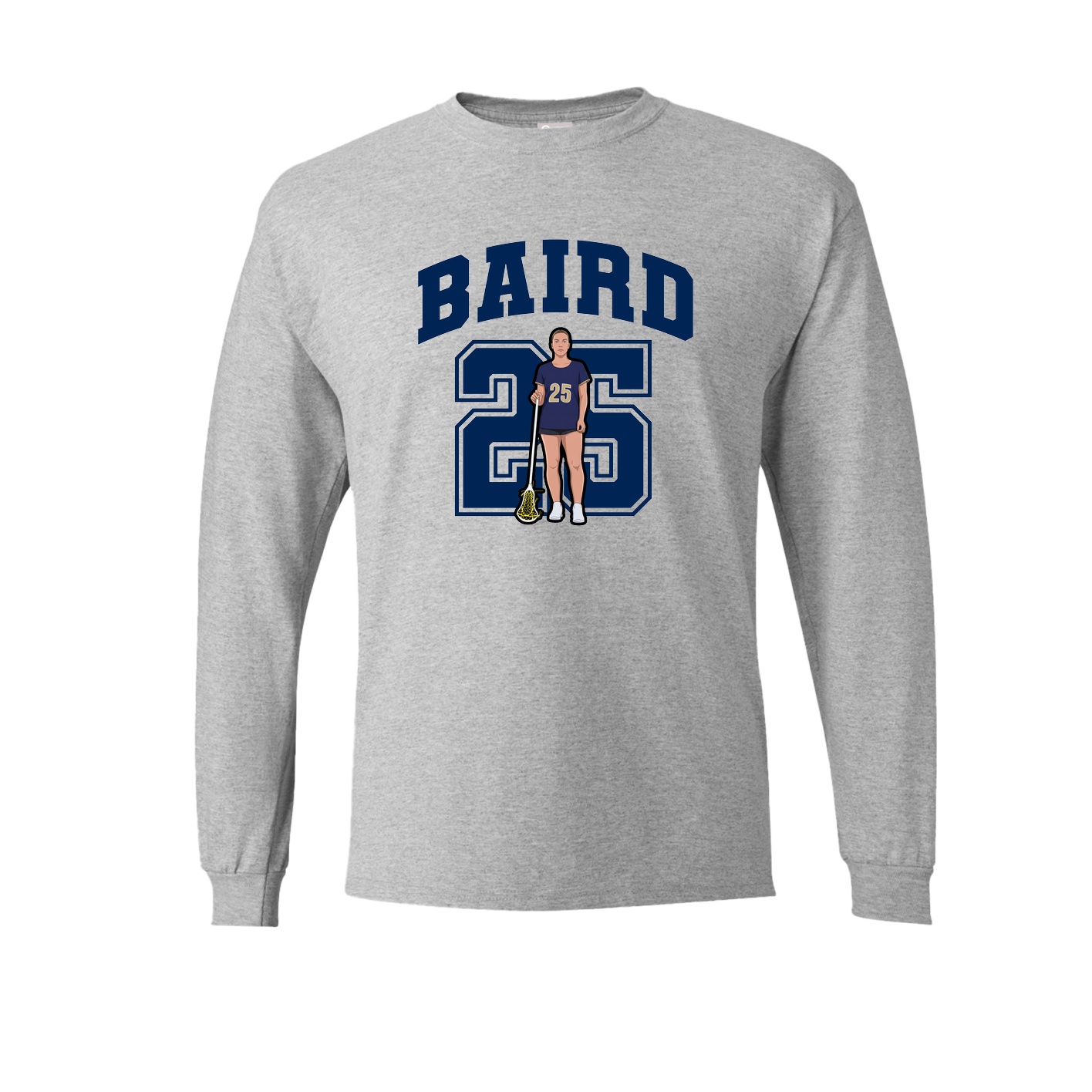 Long Sleeve Tee — Number in Grey