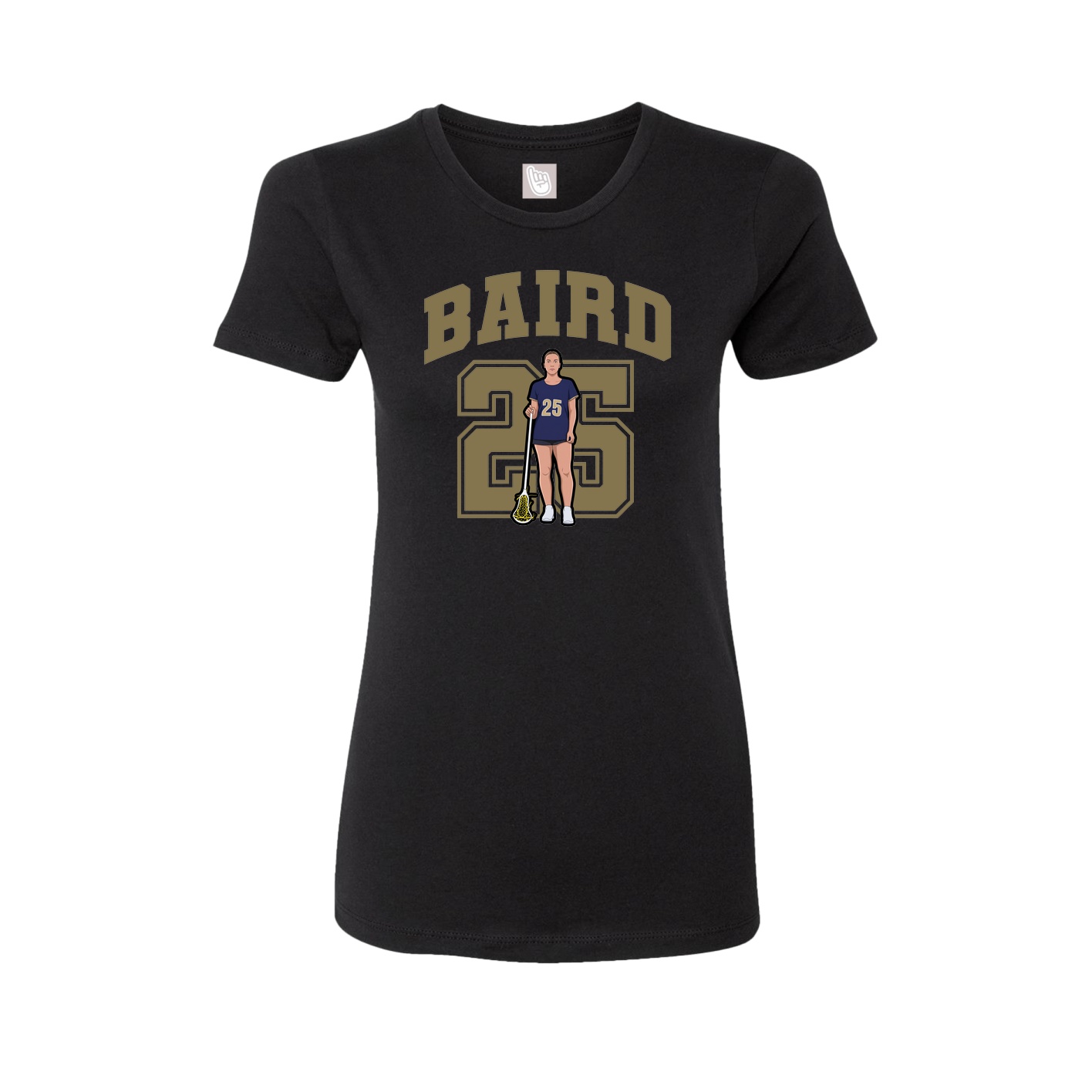 Fitted Women's Tee — Number in Black