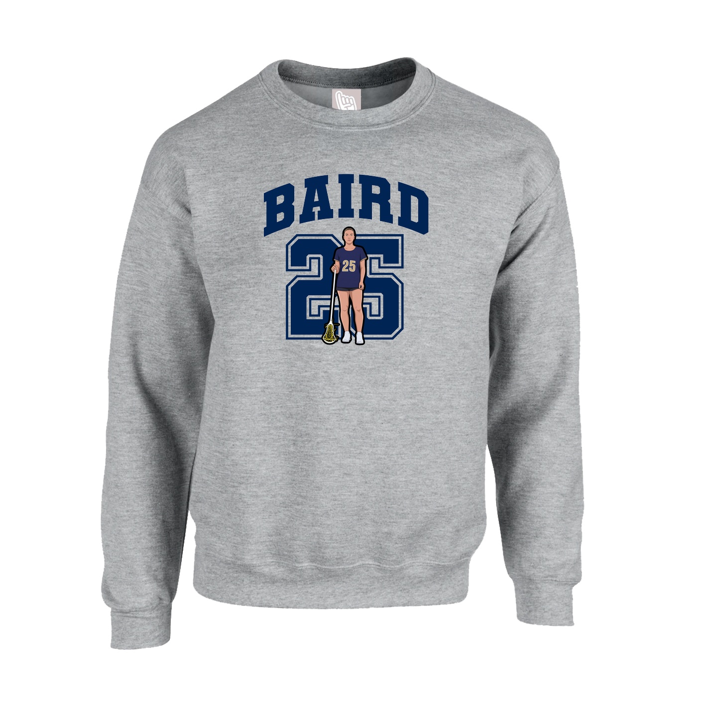 Fleece Crew — Number in Grey
