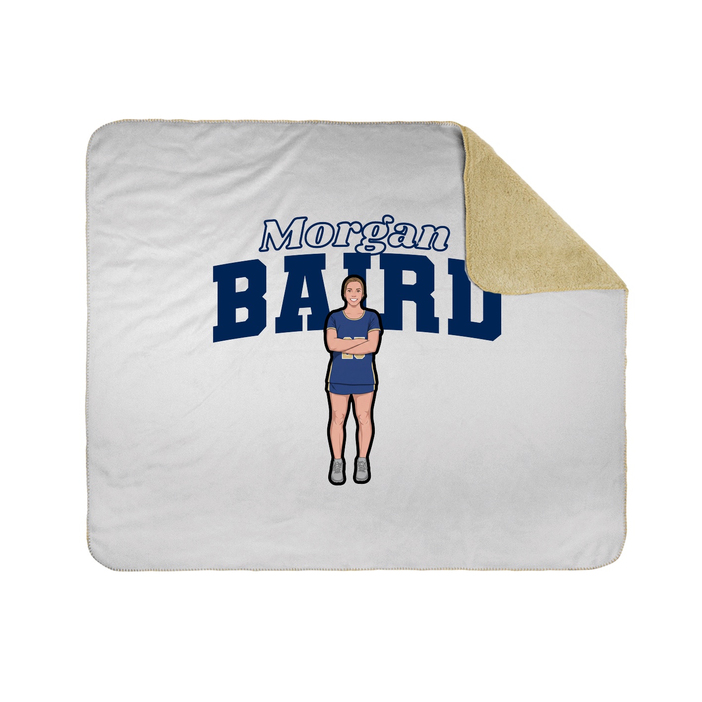 Throw Blanket — Name Arch in White