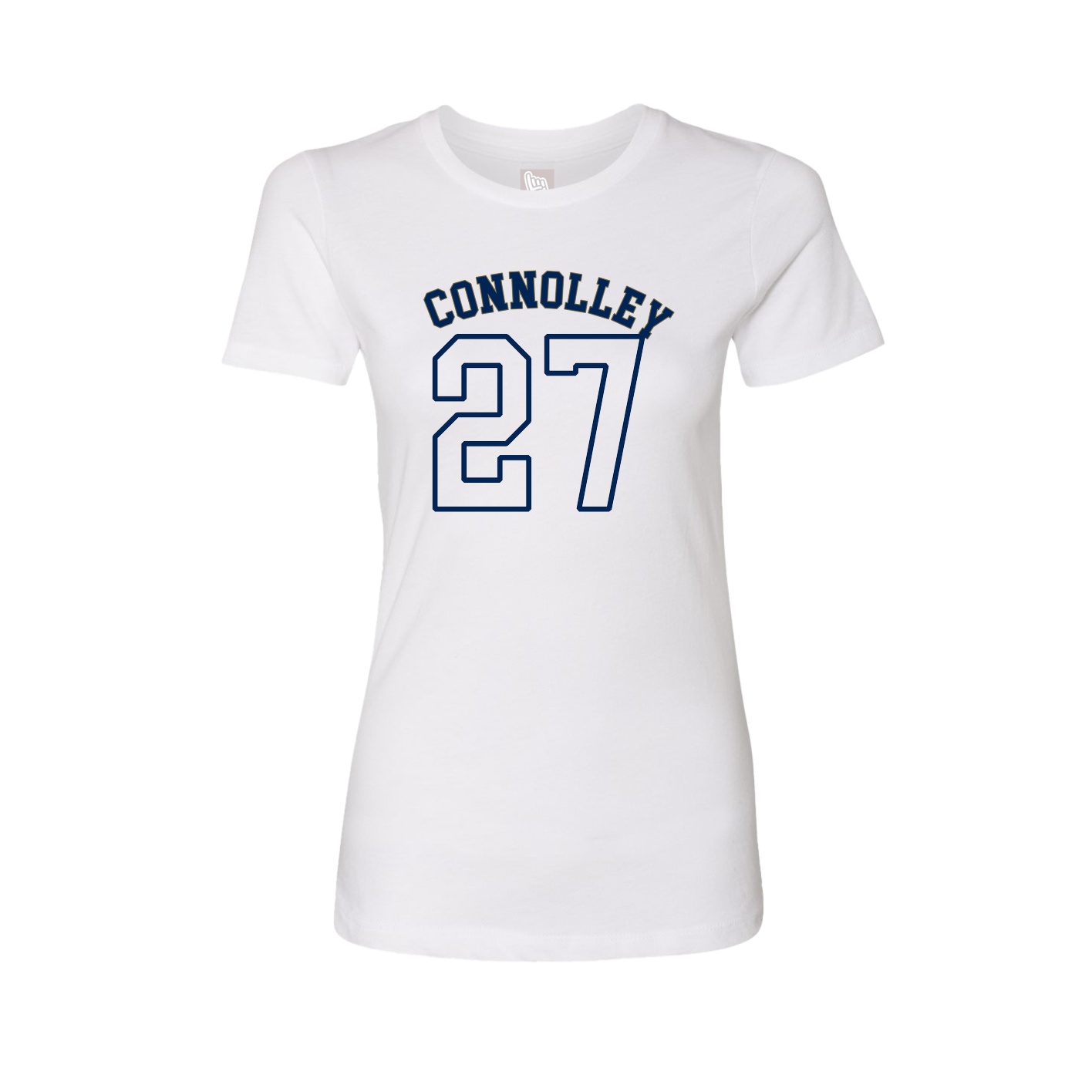 Fitted Women's Tee — Shirsey Arch in White