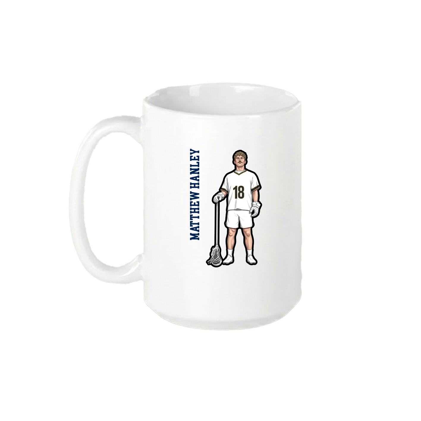 15oz Coffee Mug — Name Vertical in White