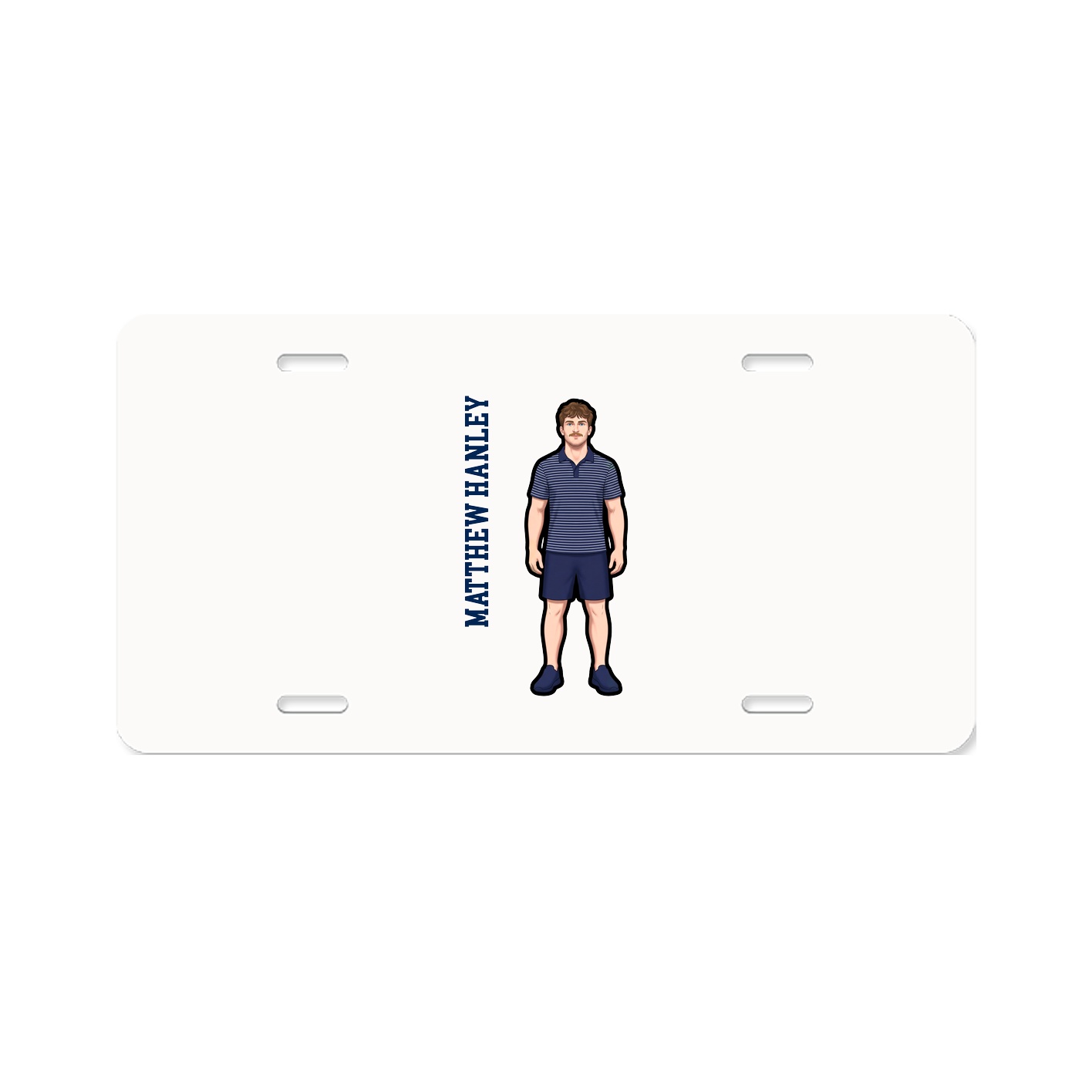 License Plate — Name Vertical in Classic