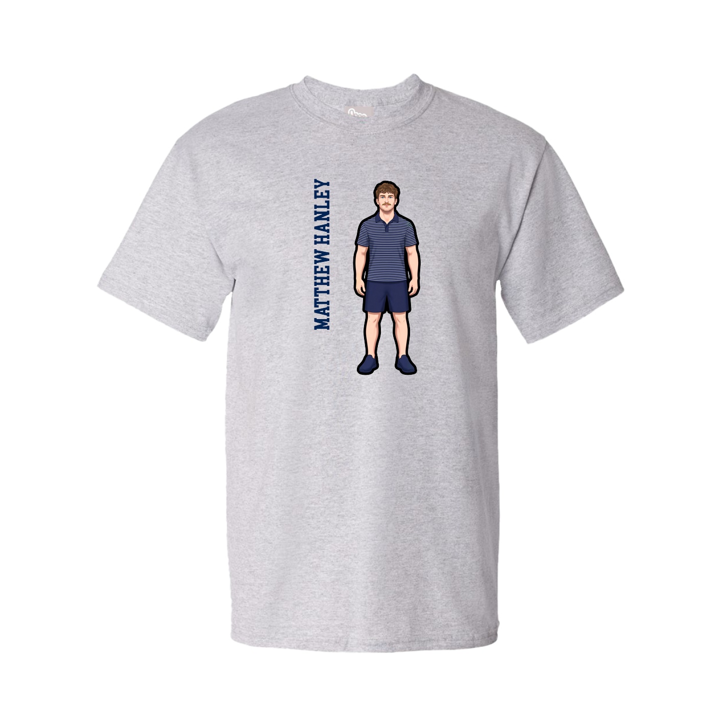 Tee — Name Vertical in Grey